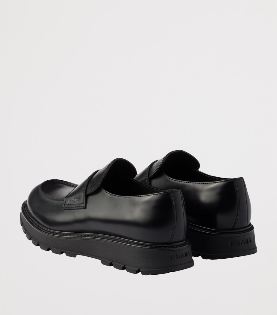 Brushed Leather Flatform Loafers F0002 Image 5