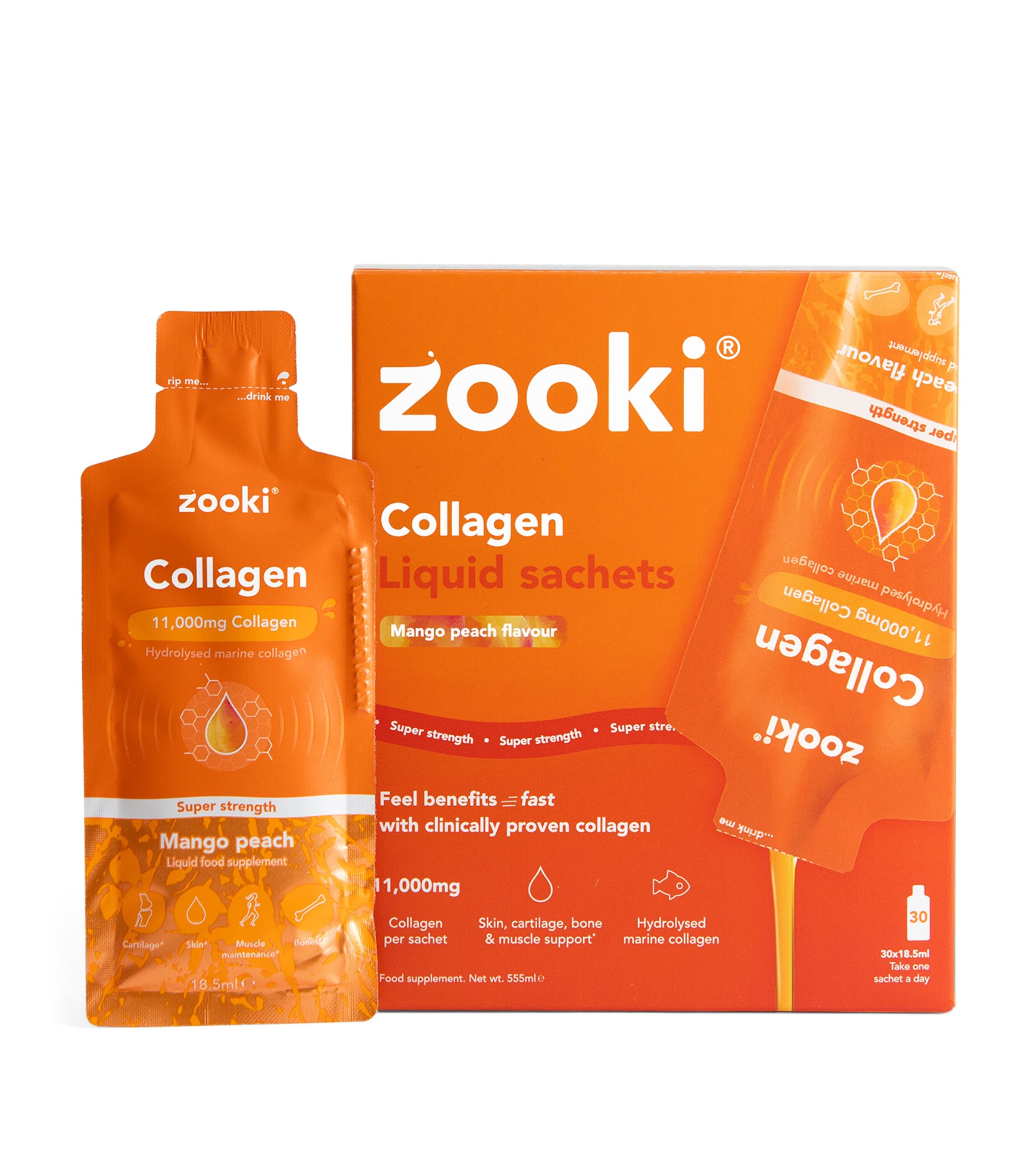 Liposomal Super Strength Marine Collagen 11000mg Liquid Sachets (Pack of 30) NO COLOUR Image 2