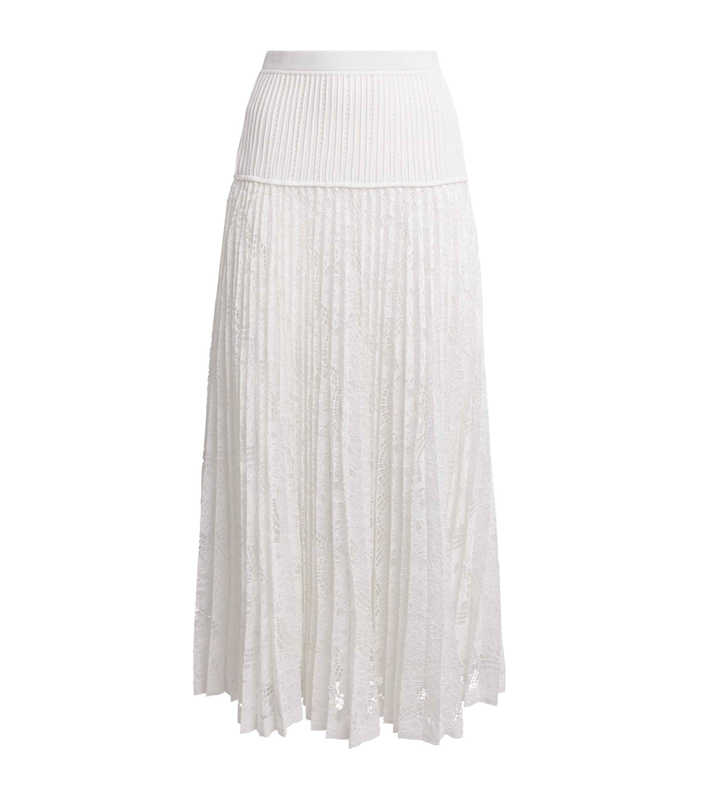Simkhai Womens Lace Verona Midi Skirt Ivory Image 1