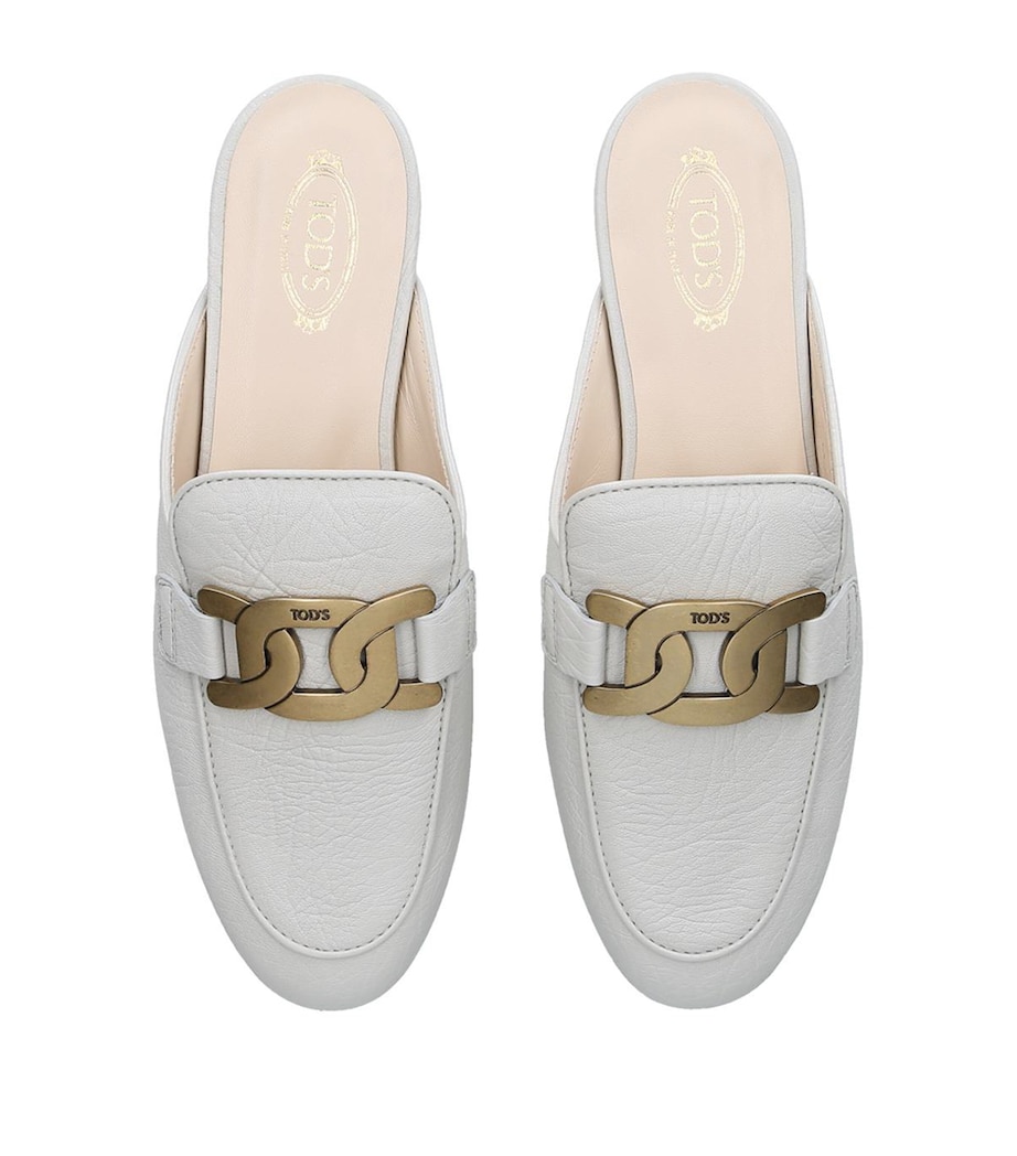 Leather Slippers WHITE Image 4