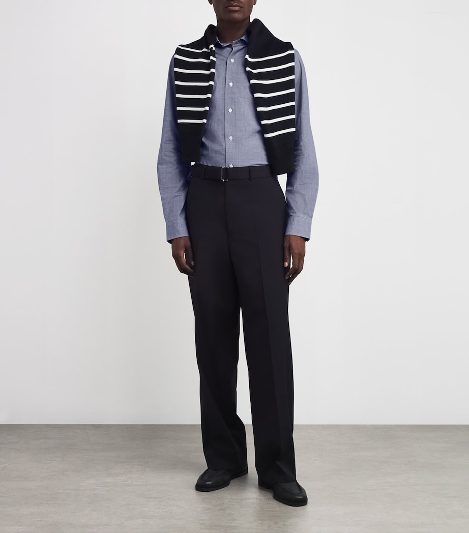 Cotton-Blend Check Shirt BLUE Image 2