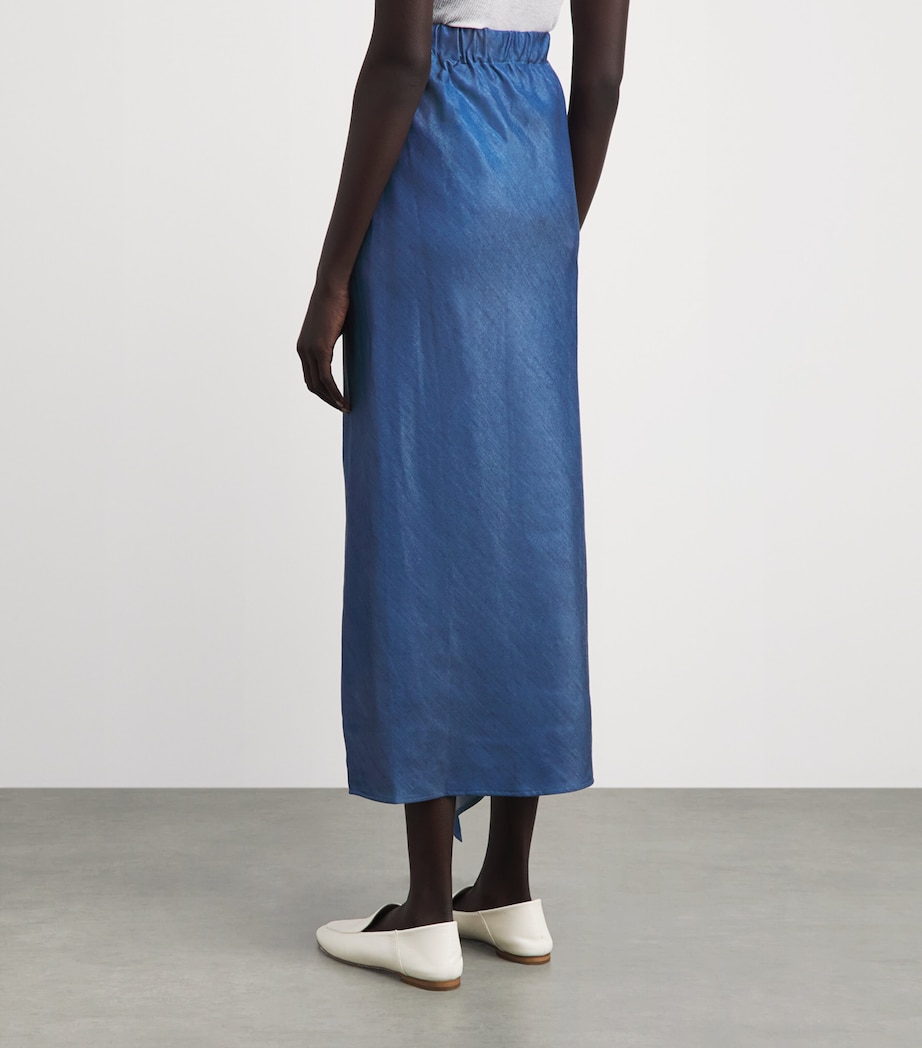 Palmer//Harding Womens Denim Motion Midi Skirt Blue Denim Image 5