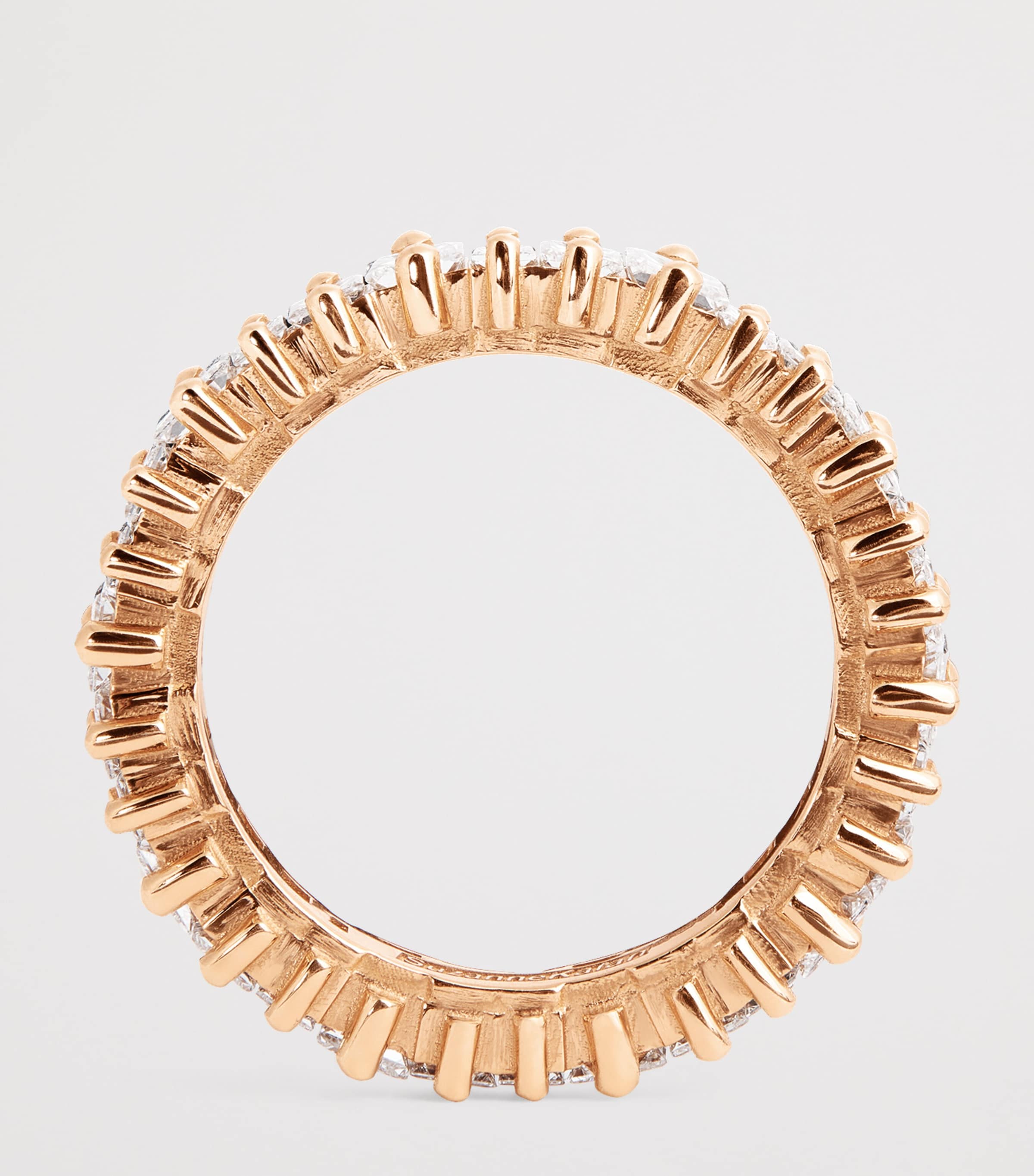 Rose Gold and Princess Diamond Tech Ring Jackets (Size 8.5) 18K RG/WD Image 3