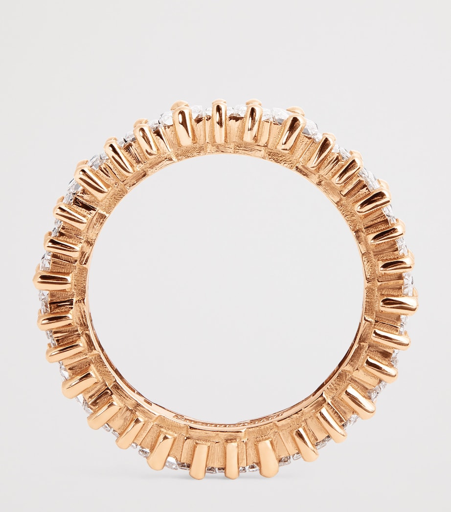 Rose Gold and Princess Diamond Tech Ring Jackets (Size 8.5) 18K RG/WD Image 3