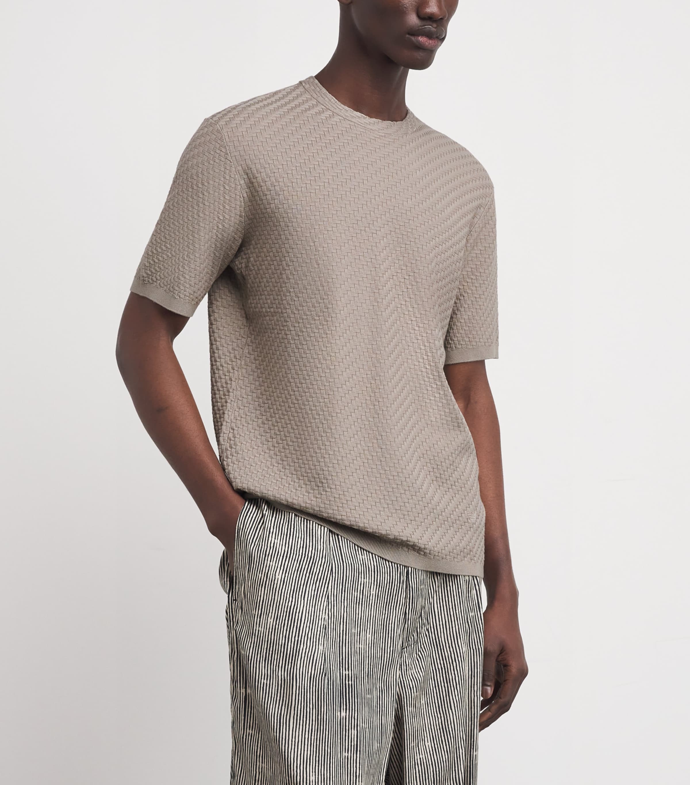 Basket-Weave T-Shirt U6161 Image 3