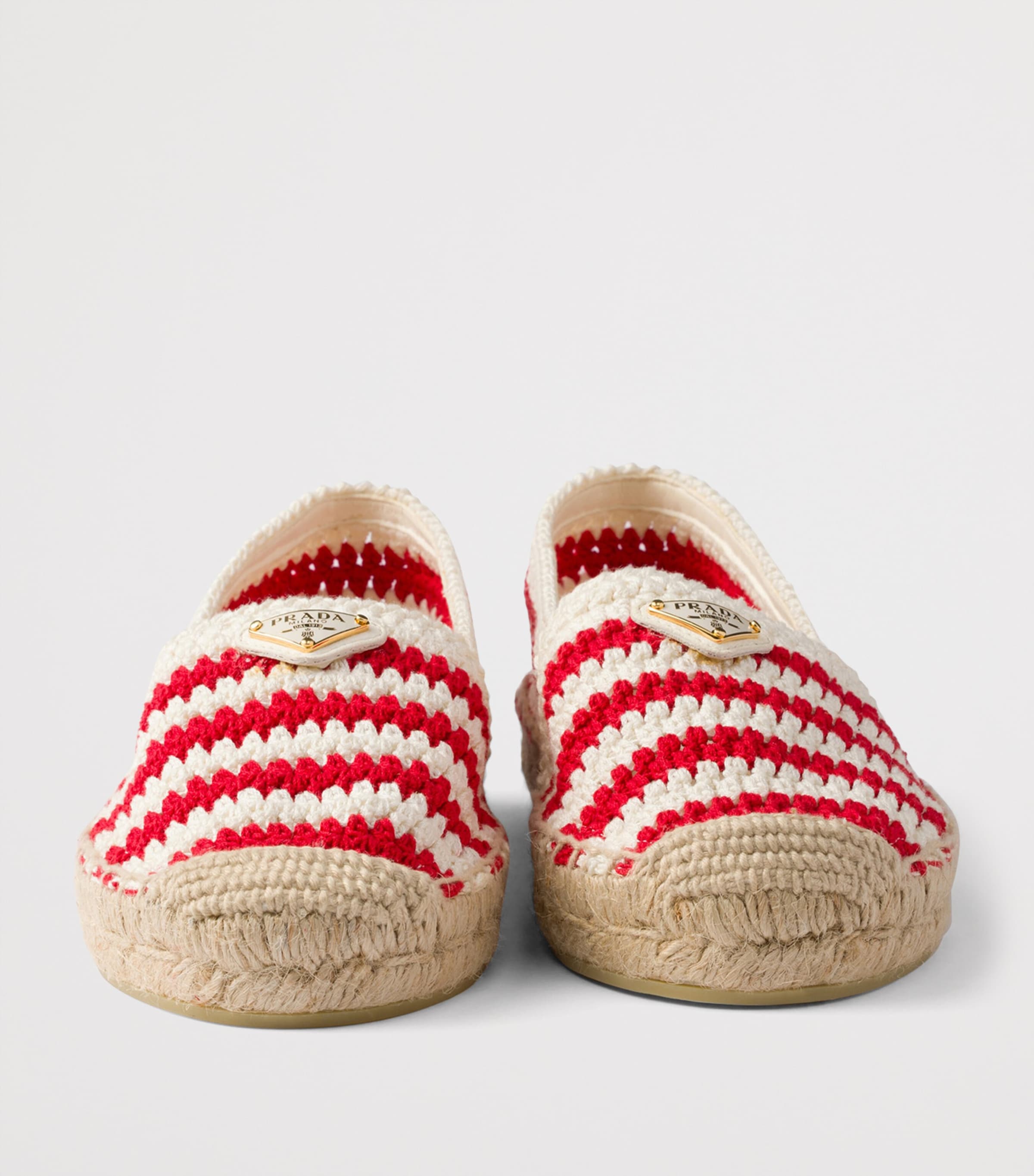Prada Crochet Triangle Espadrilles | Harrods UK