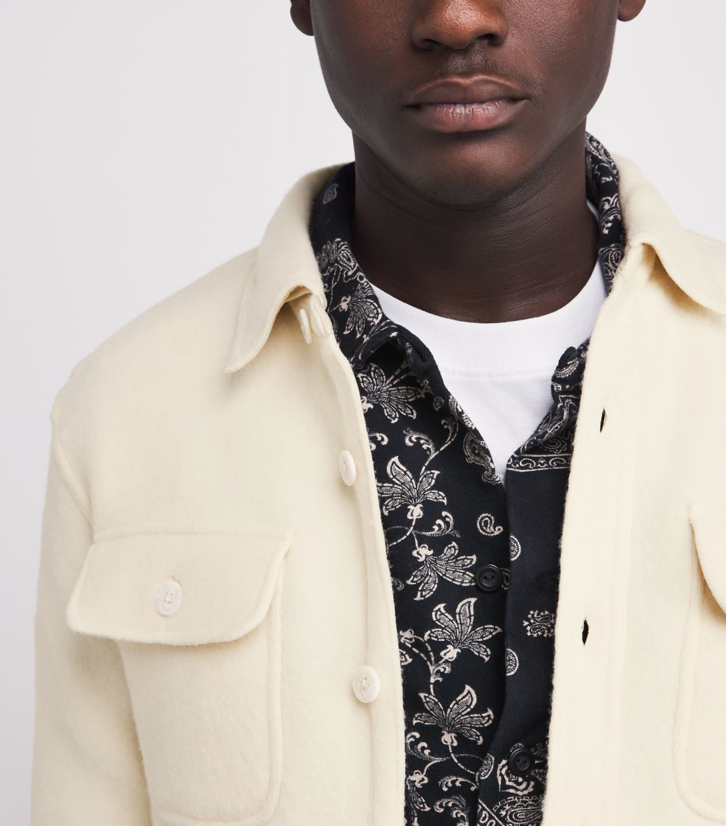 Wool-Blend Felt Overshirt ANDOVER CREAM Image 6