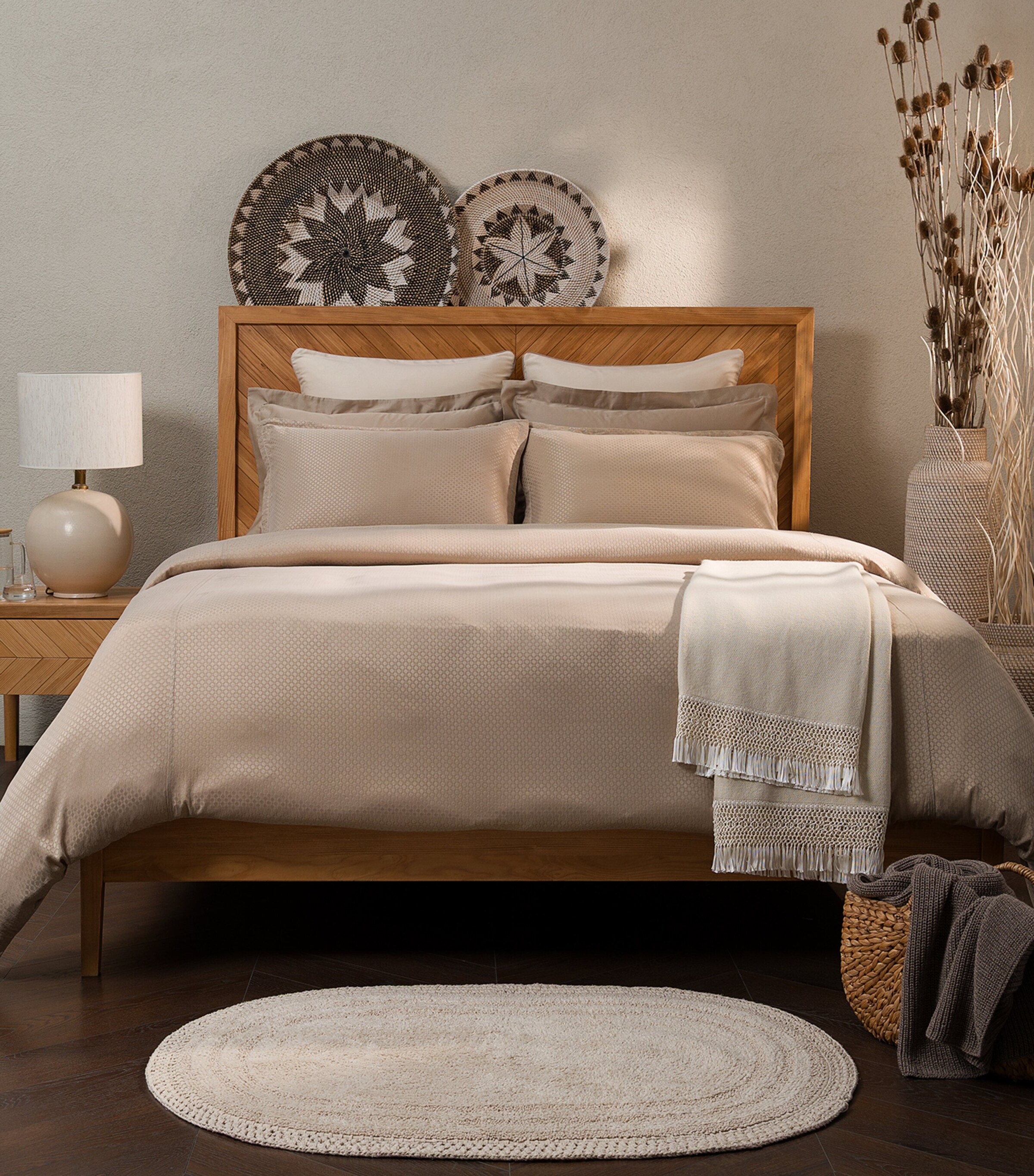 Hamam Jacquard Astra Square Oxford Pillowcase (65cm x 65cm) Vapour Image 2