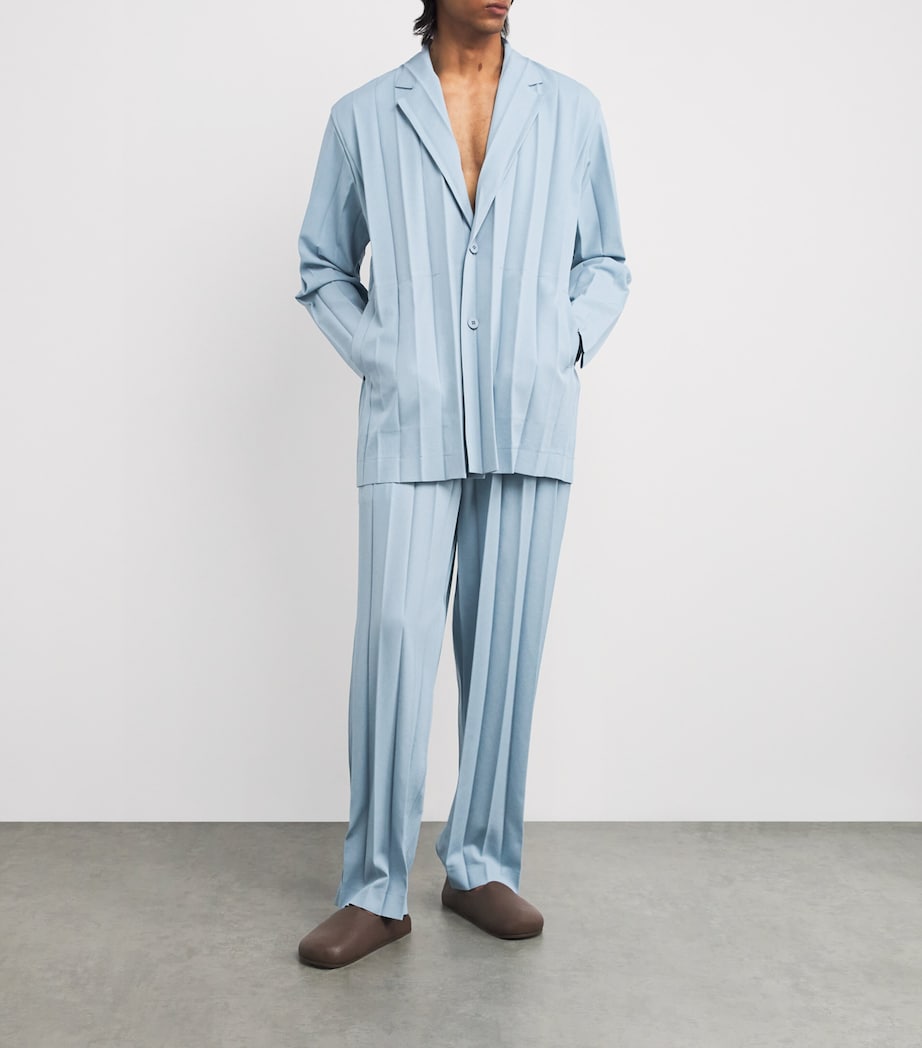 Pleated Edge Ensemble Trousers 72-BLUE Image 2