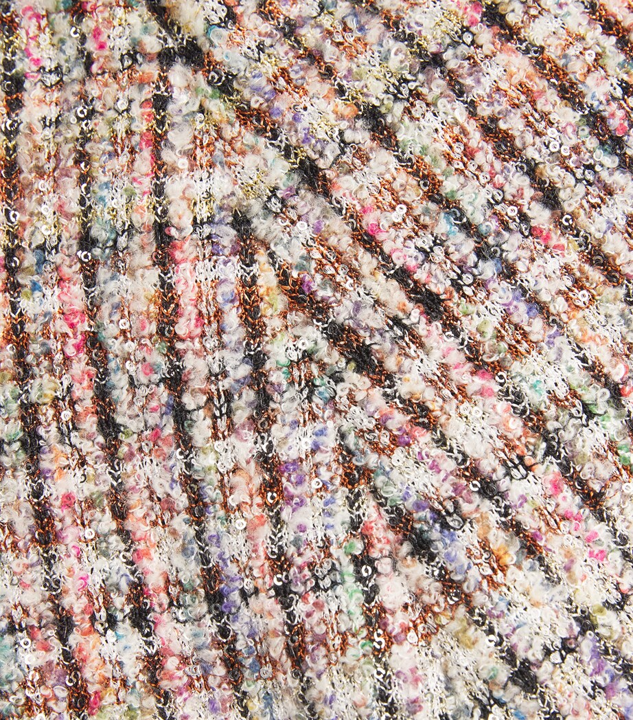 Tweed Embellished Mini Skirt SM9IB WHITE,PINK Image 5