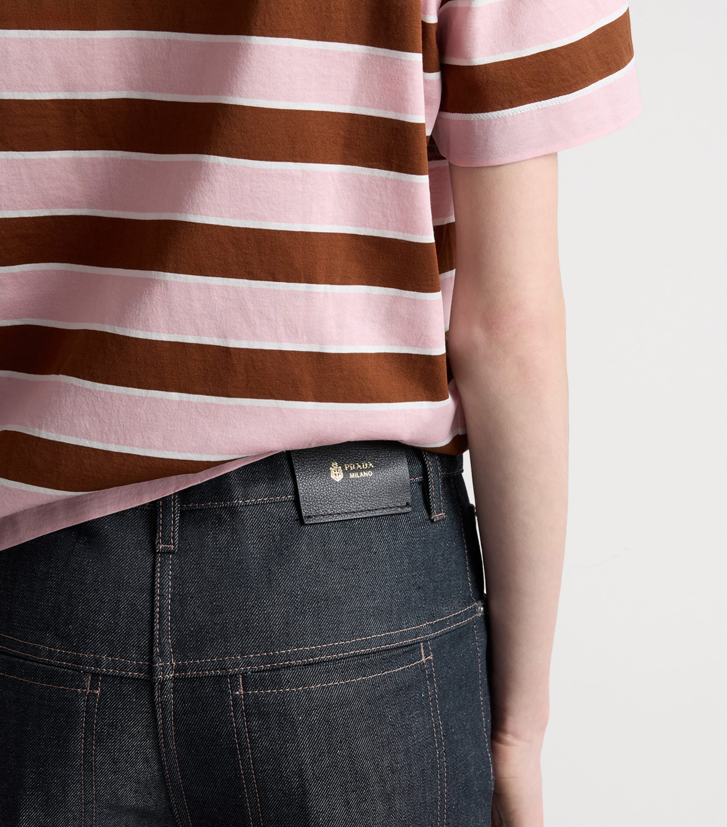 Prada Womens Raw Denim Straight Jeans Image 4