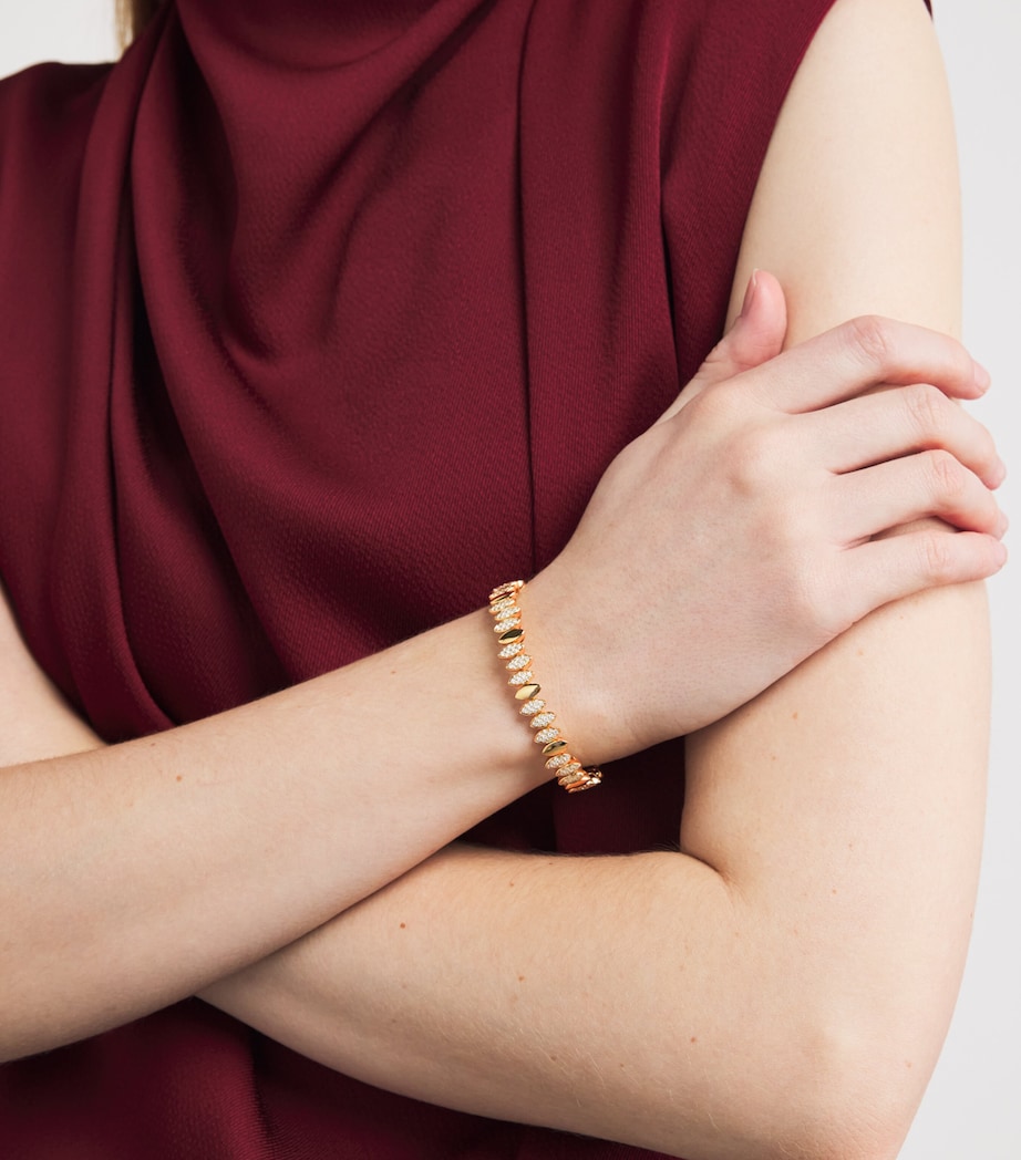 Yellow Gold and Diamond Navette Bangle YELLOW GOLD Image 5