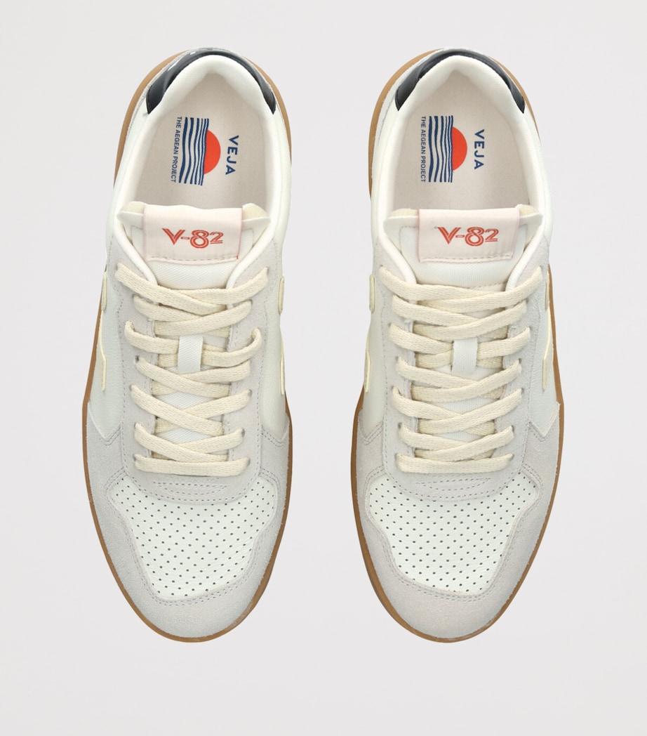 Leather V-82 Sneakers WHITE/BLK Image 4