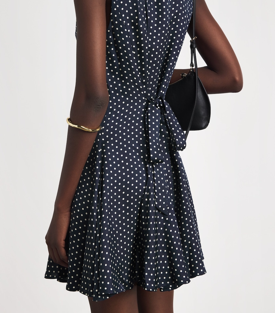 DÔEN Womens Silk-Blend Aubrey Mini Dress Hepburn Dot Image 5