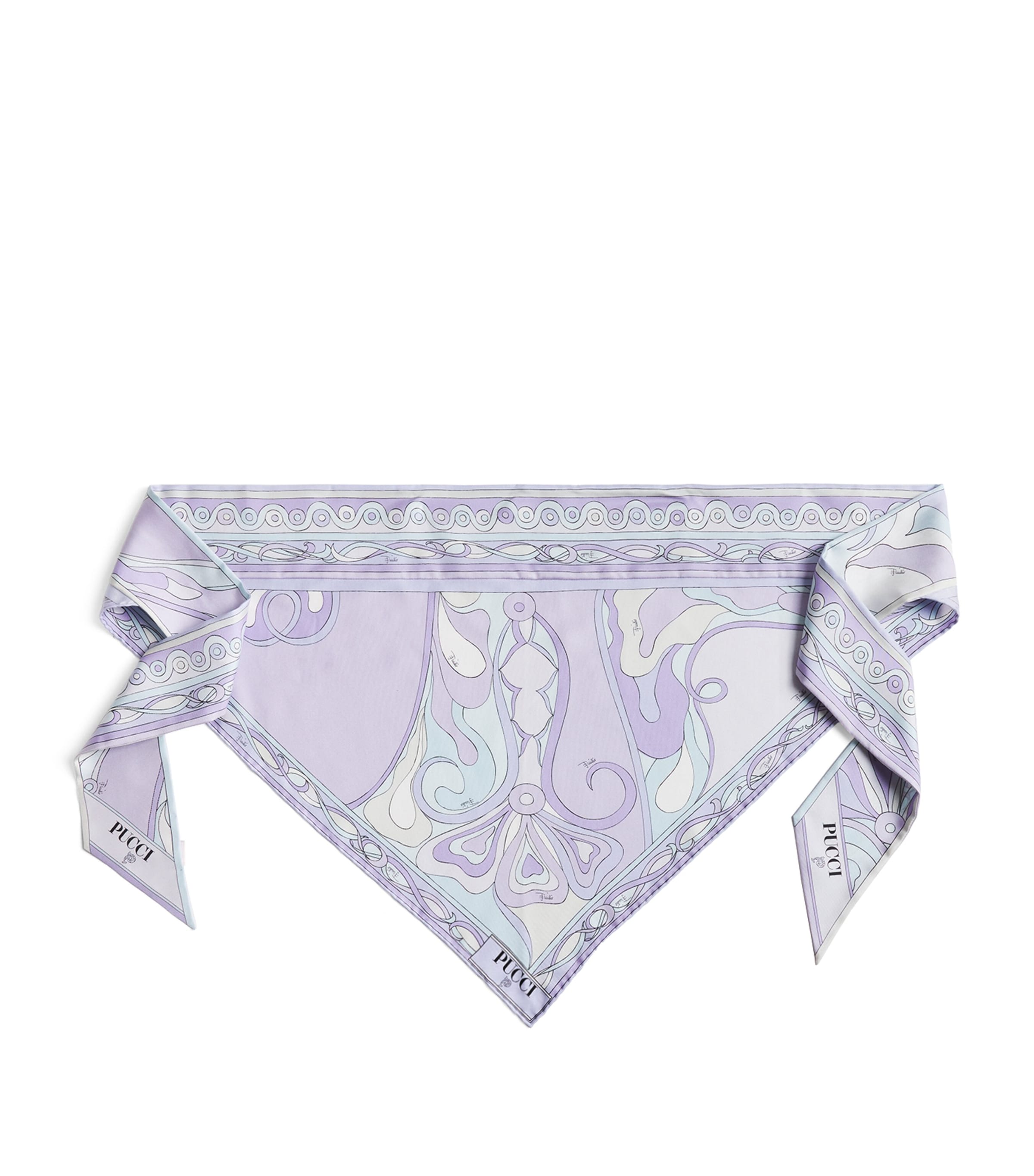 Pucci Silk Printed Headscarf In Purple