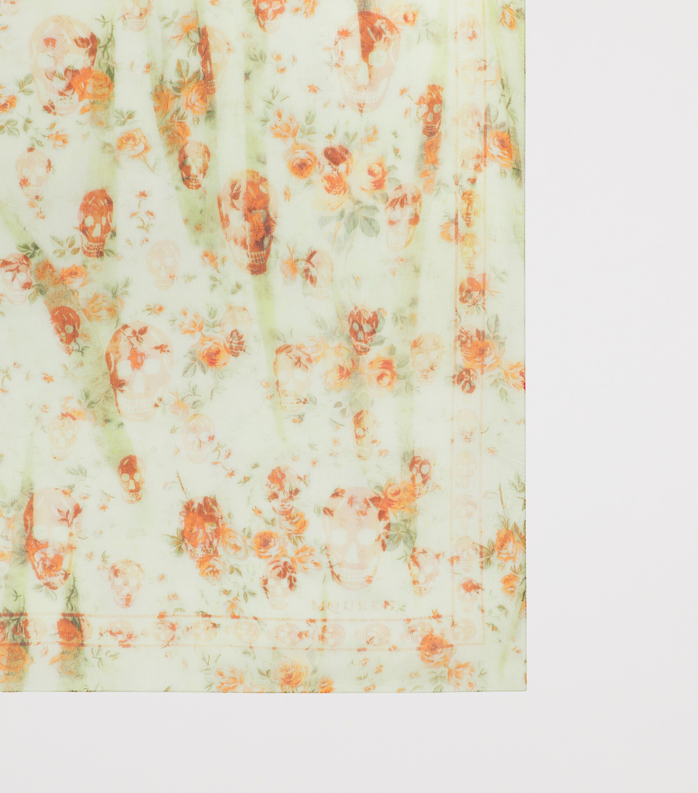 McQueen Silk Floral Skull Scarf Image 2