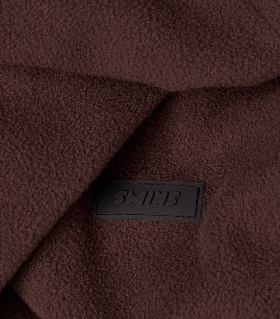 Fleece Zip-Up Cropped Sweatshirt COCOA Image 5