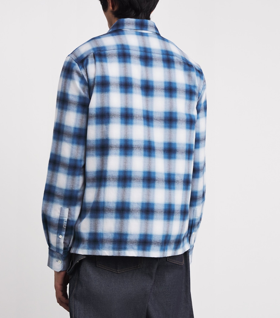 Brushed Gradient-Check Overshirt AIRFORCE BLUE 842 Image 4