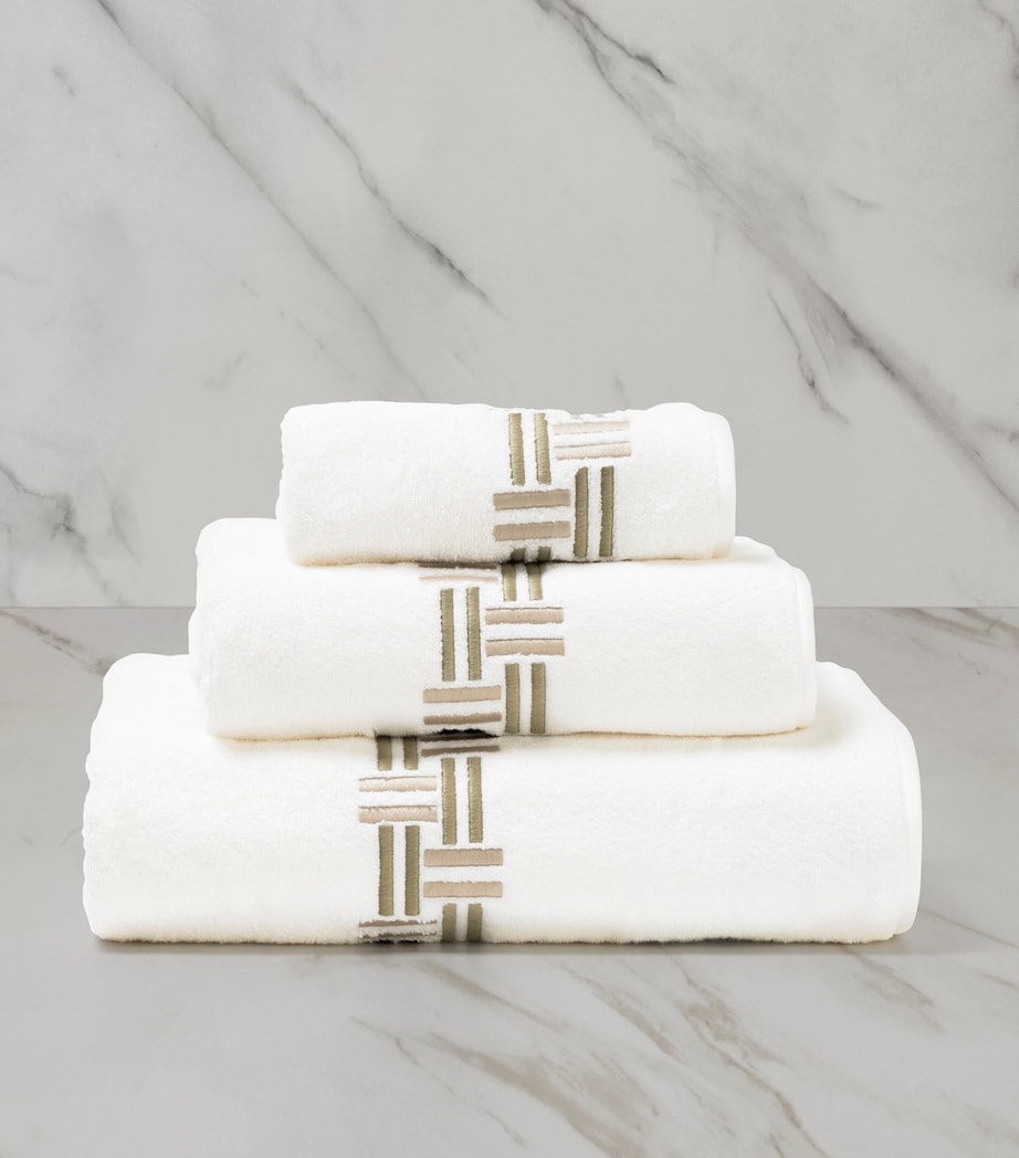 Basket Weave Hand Towel (60cm x 110cm) 6E37 - TRANQUIL GREE Image 2