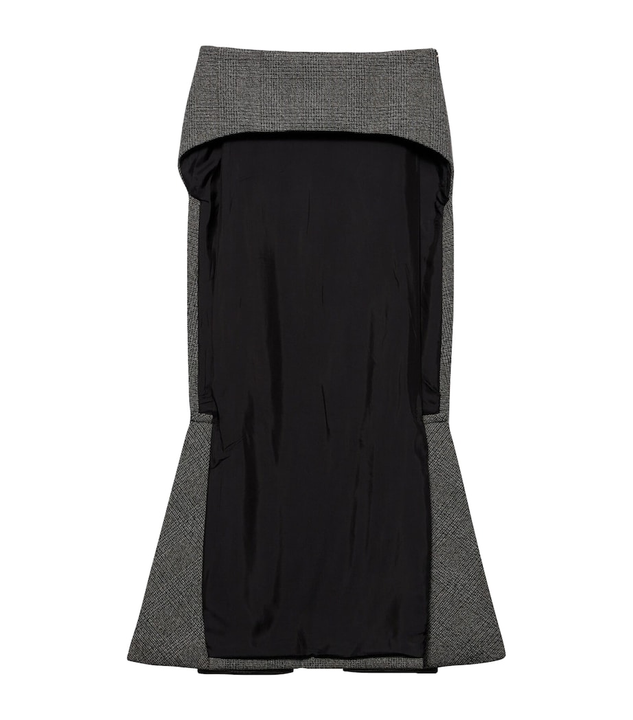 Mouliné Wool Check Midi Skirt F0480 Image 1