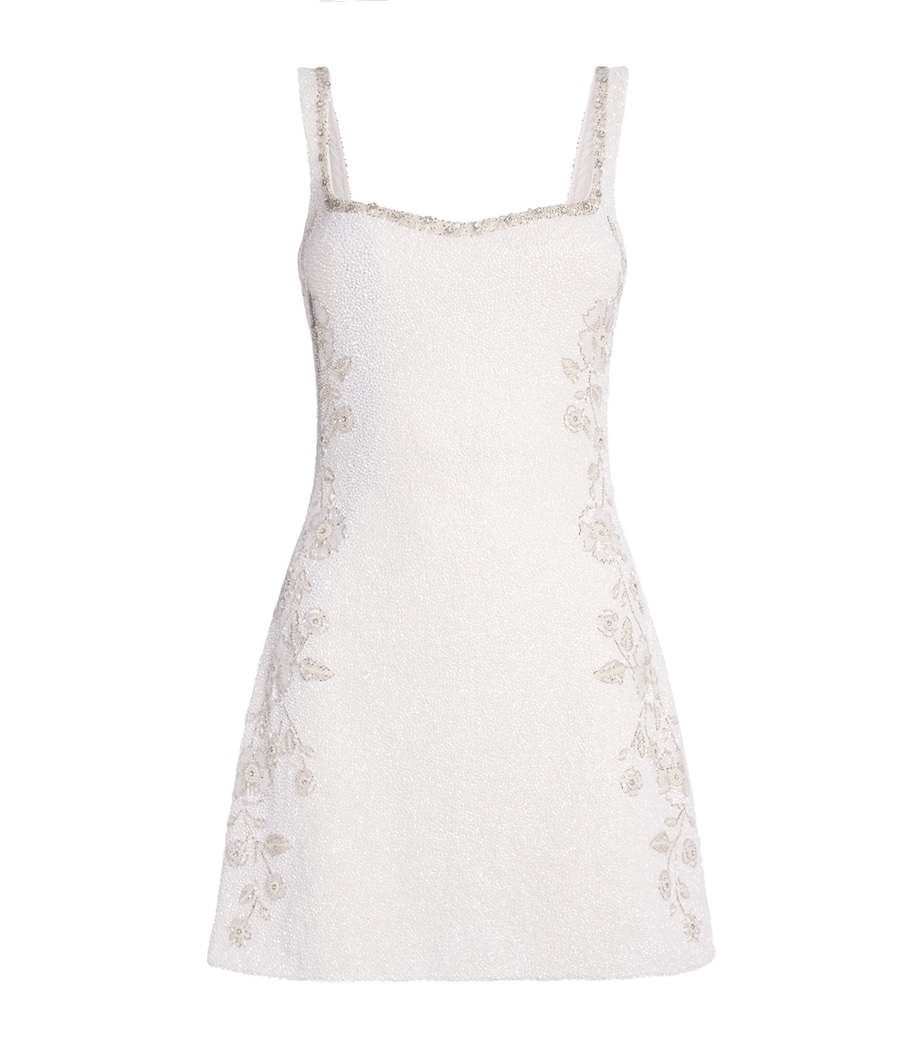 Clio Peppiatt Womens Embellished Twilight Mini Dress Ivory Image 1
