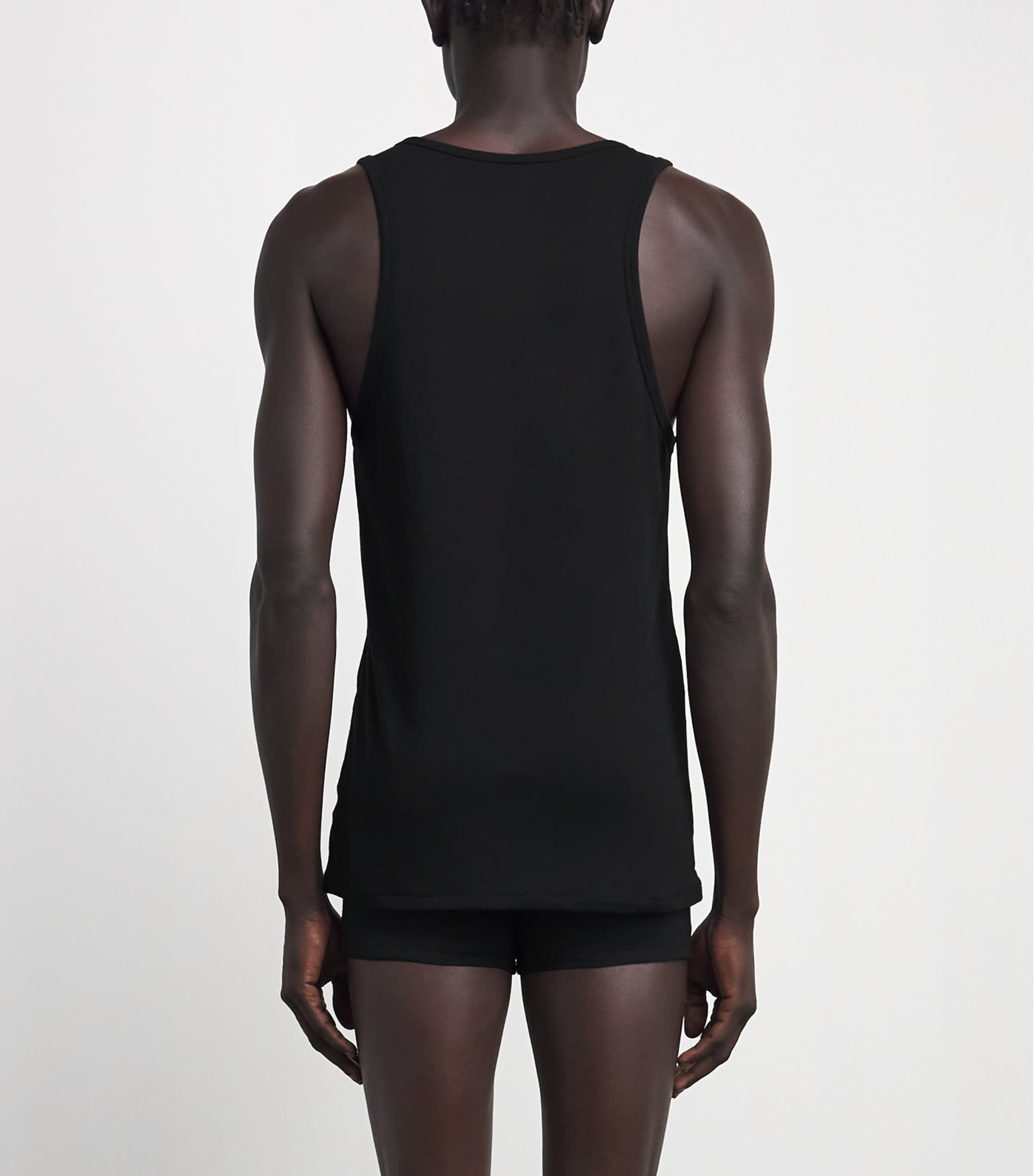 Calvin Klein Mens Stretch-Cotton Vests (Pack of 3) Black, Black, Black Image 4