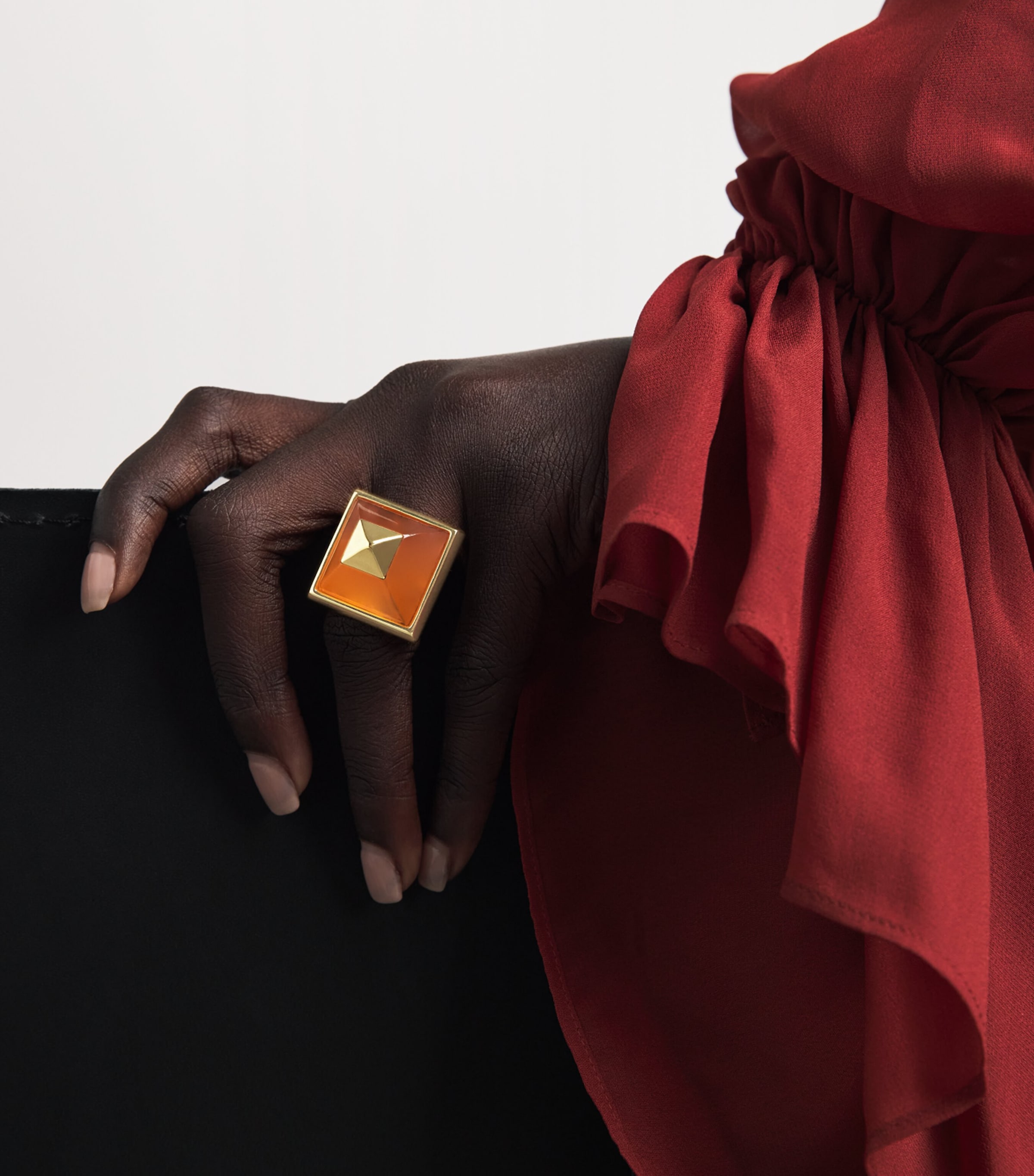 Eddie Borgo Gold-Plated Sugarloaf Pyramid Ring Gold/amber Image 2