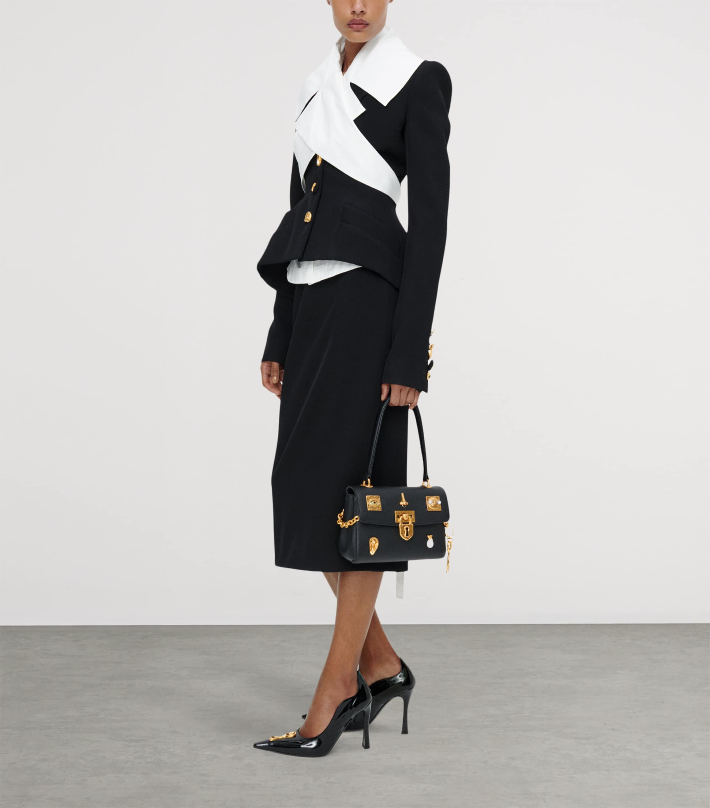 Schiaparelli Mini Leather Secret Bijoux Top-Handle Bag Gold/black Image 2