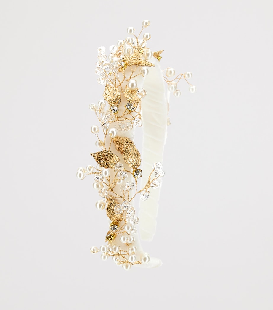 Velvet Embellished Headband PANNA+ORO Image 3