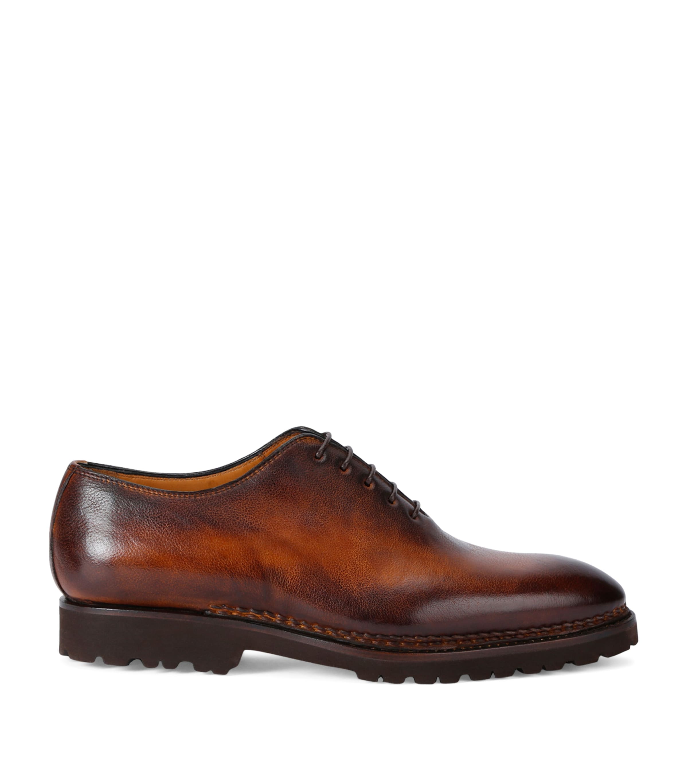 Bontoni Leather De La Ville Oxford Shoes In Brown