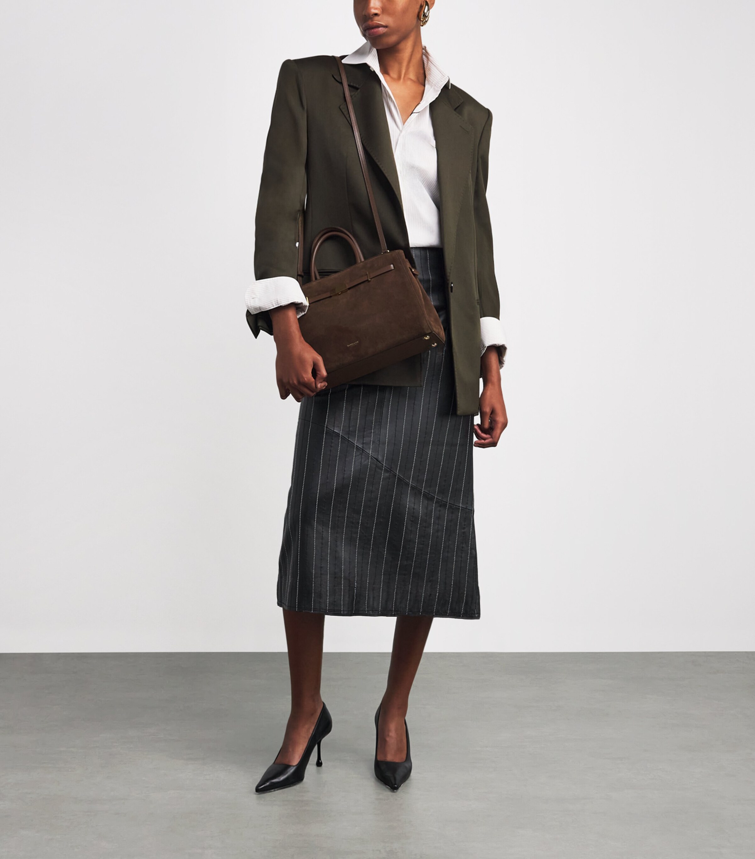Demellier Medium Suede New York Tote Bag Mocha/mocha Image 2
