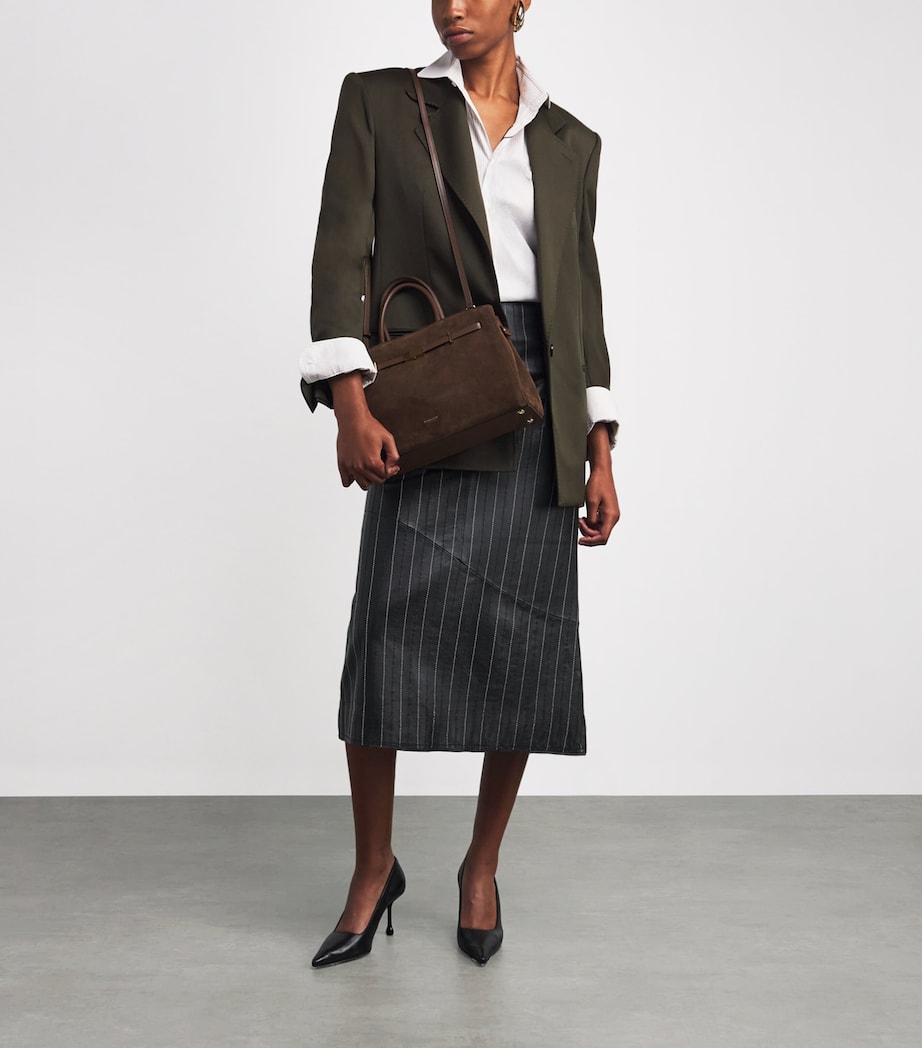 Medium Suede New York Tote Bag MOCHA/MOCHA Image 2