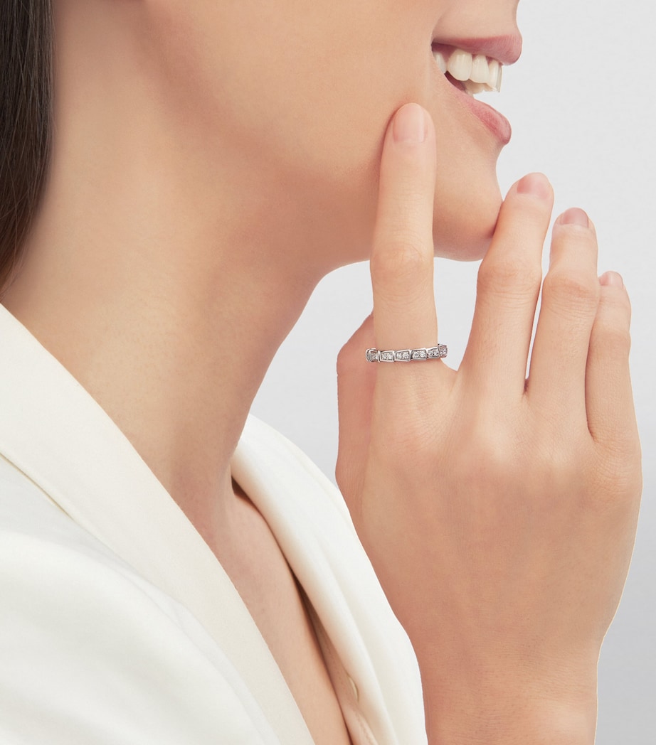 White Gold and Diamond Serpenti Viper Ring WHITE GOLD Image 5