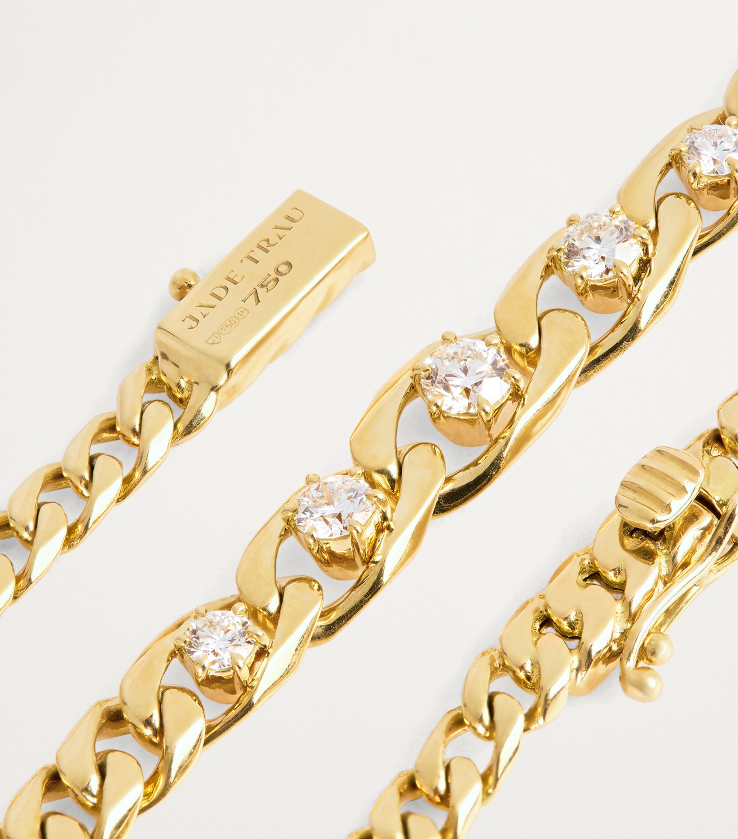 Jade Trau Yellow Gold and Diamond Piper Chain Necklace Yellow Gold Image 5