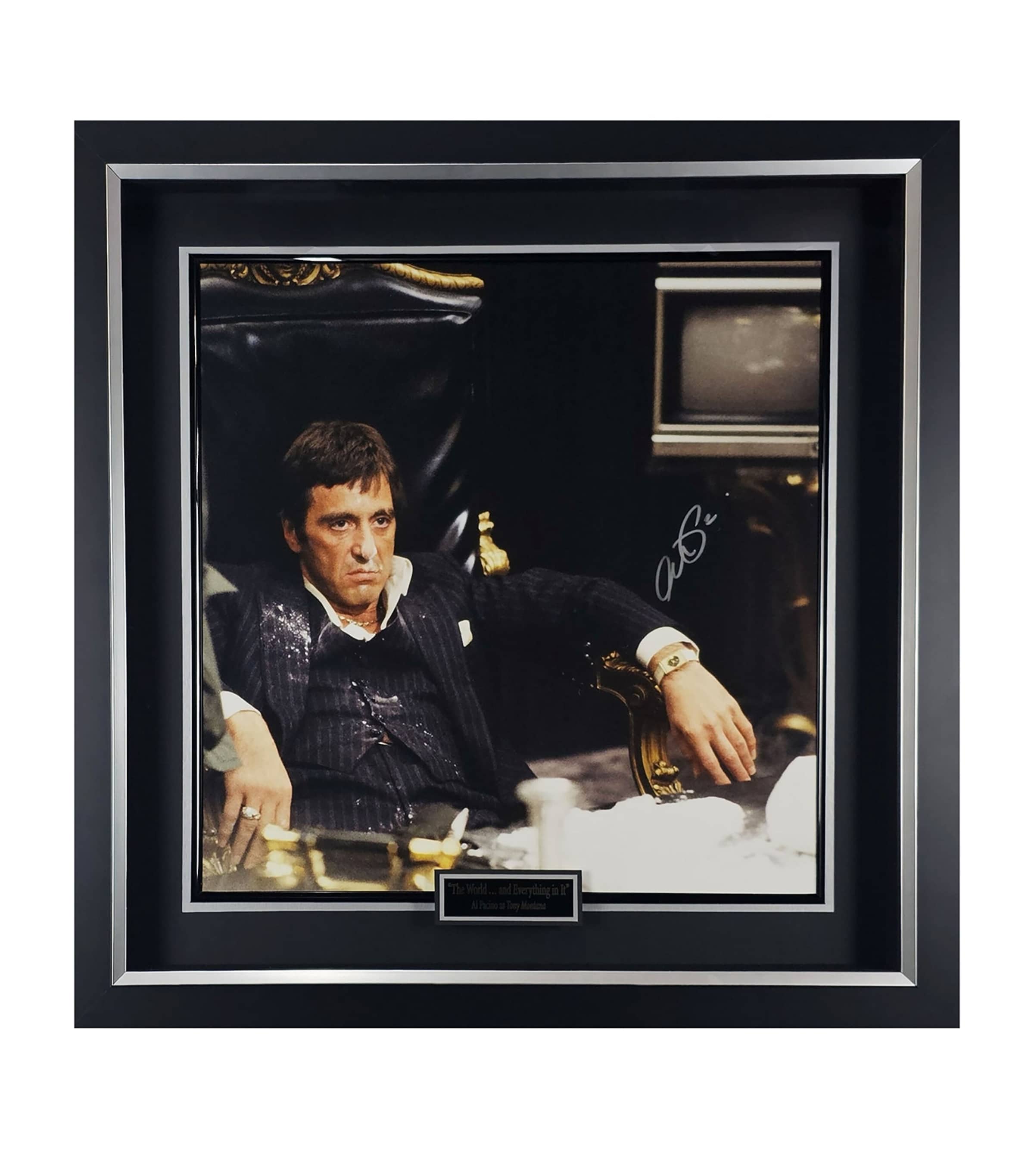Leipzig Galleries Autographed Scarface Al Pacino Photo Display Image 1