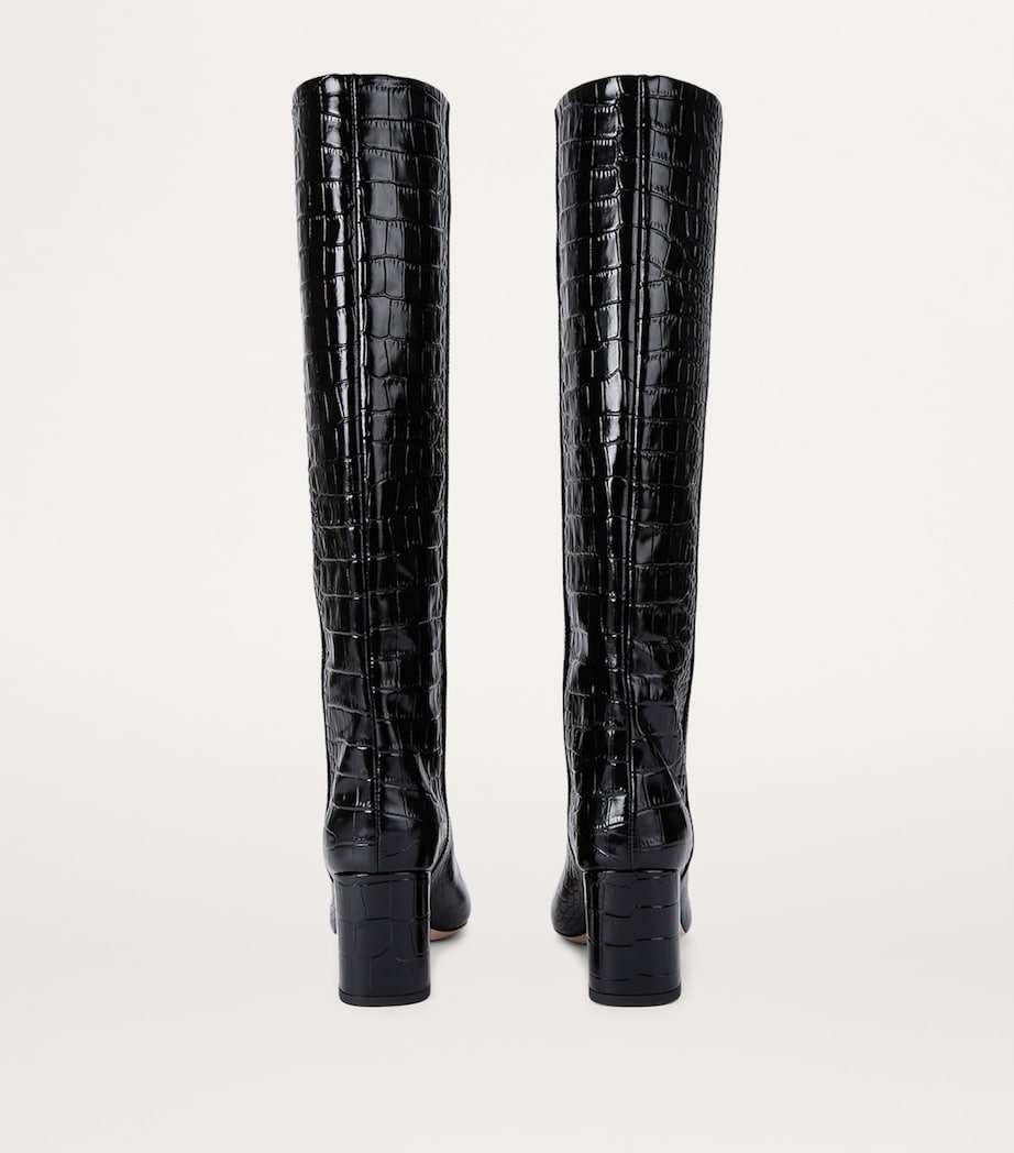 Croc-Embossed Leather Anja Knee-High Boots 70 BLACK Image 2