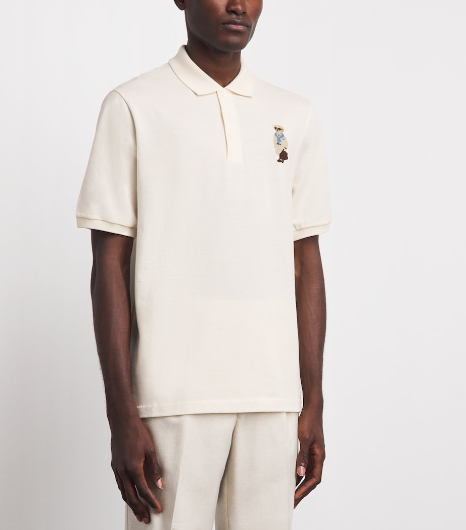 Ralph Lauren Purple Label Mens Cotton-Cashmere Polo Bear Polo Shirt Classic Cream Image 4