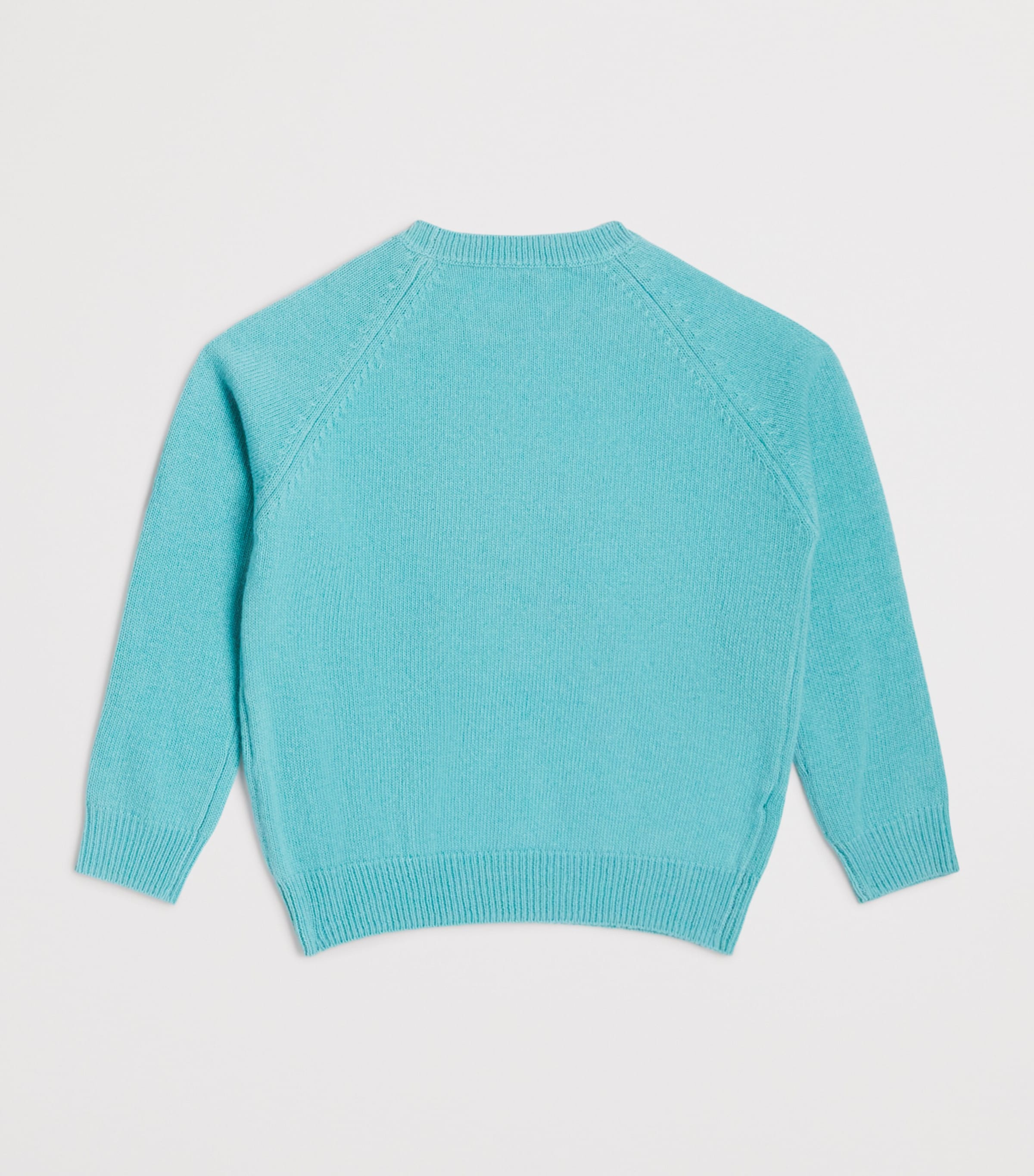 Wool Bear Sweater (2-14 Years) 4550AQUA/PEACOCK GRN Image 2