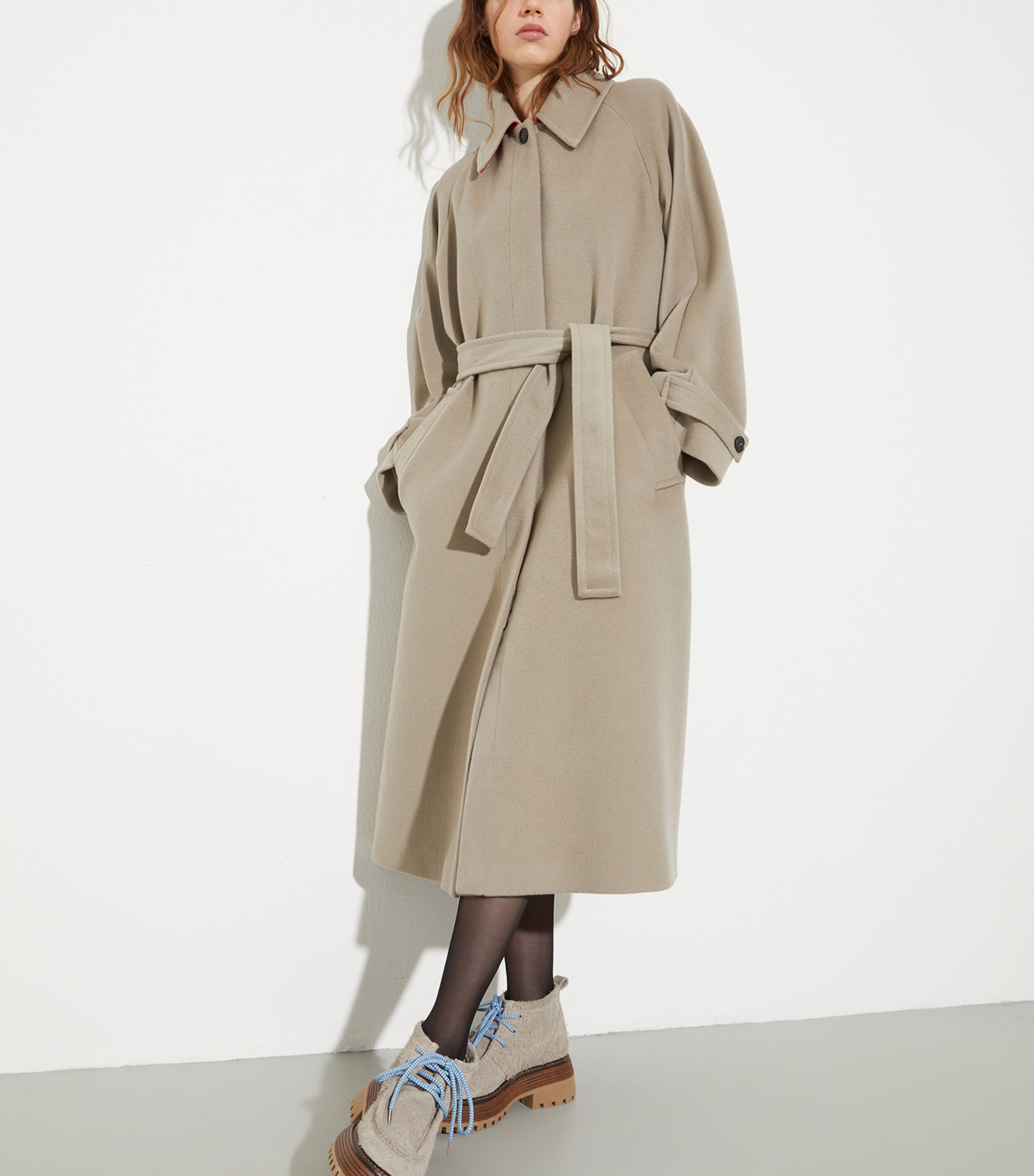 Wool-Cashmere Wrap Coat LIGHT GREY Image 5