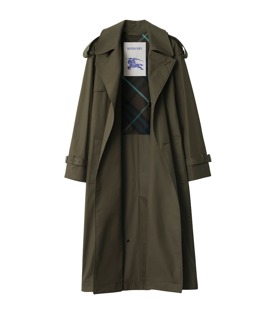 Cotton Long Castleford Trench Coat OTTER Image 6