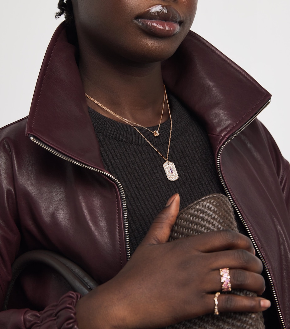 Rose Gold and Diamond Infinite Pendant Necklace 18K RG/WD Image 4