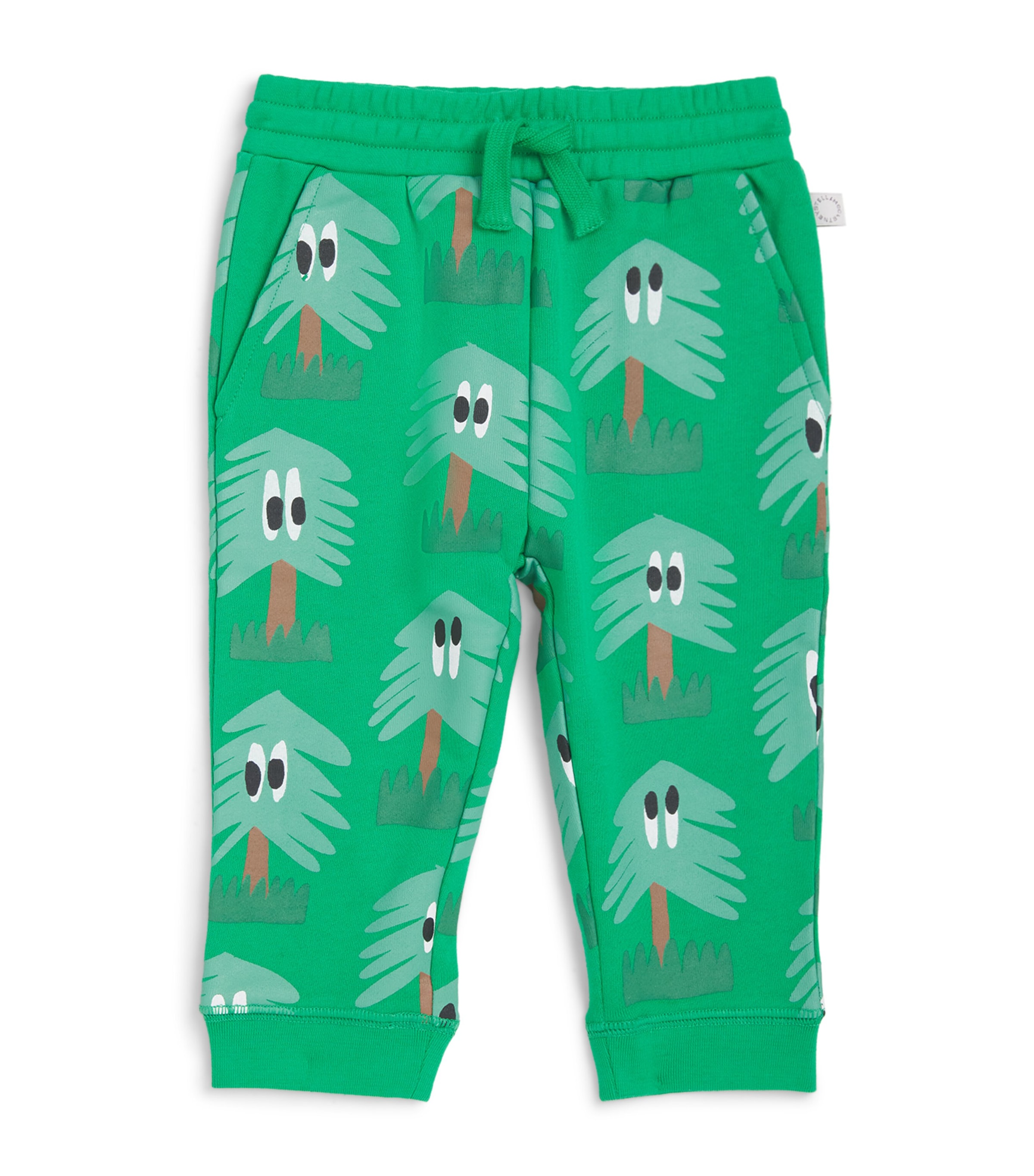 Stella Mccartney Cotton Tree Print Sweatpants In Green