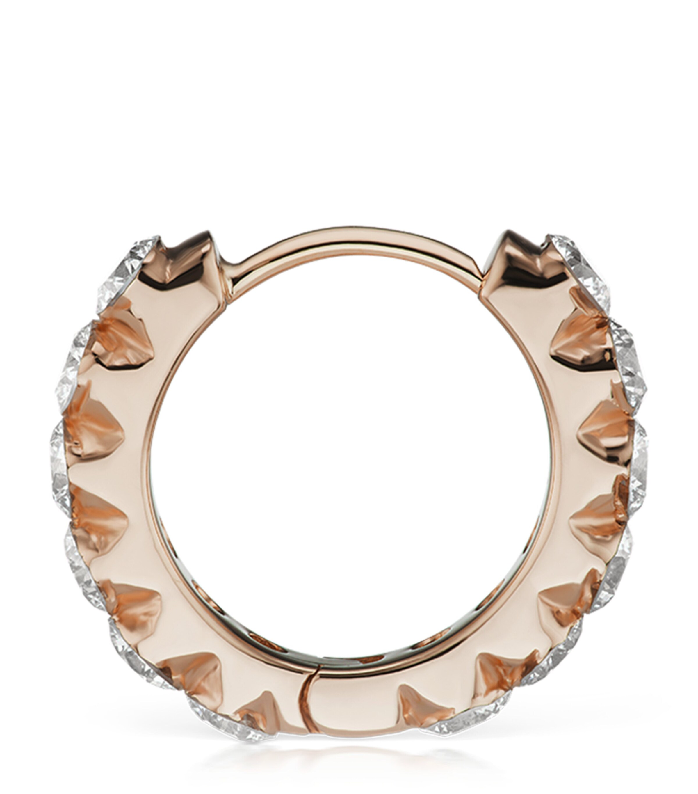 Rose Gold Invisible Set Large Diamond Eternity Hoop Earring (9.5mm) ROSE GOLD Image 2