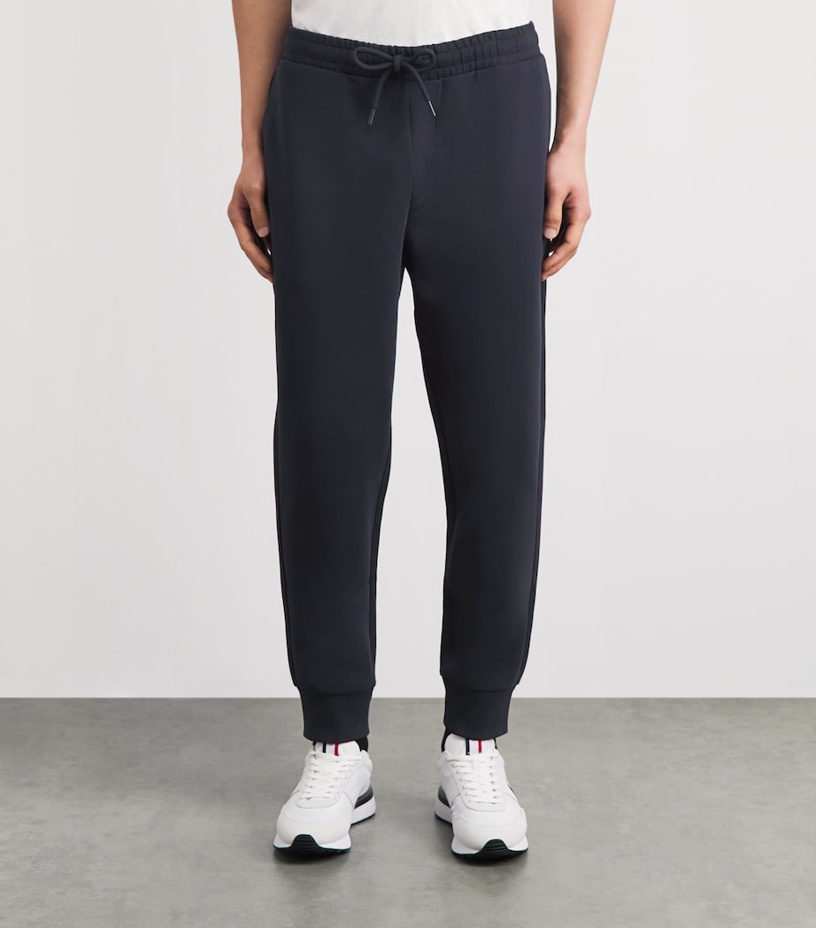 BOSS Mens Stretch-Cotton Cuffed Sweatpants Dark Blue Image 4