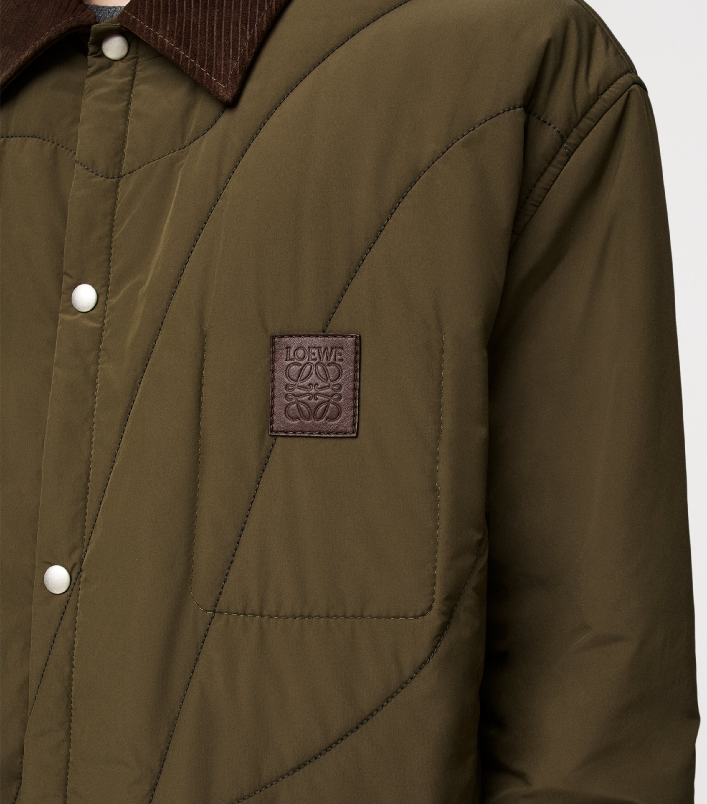 Quilted Overshirt KHAKI GREEN Image 5