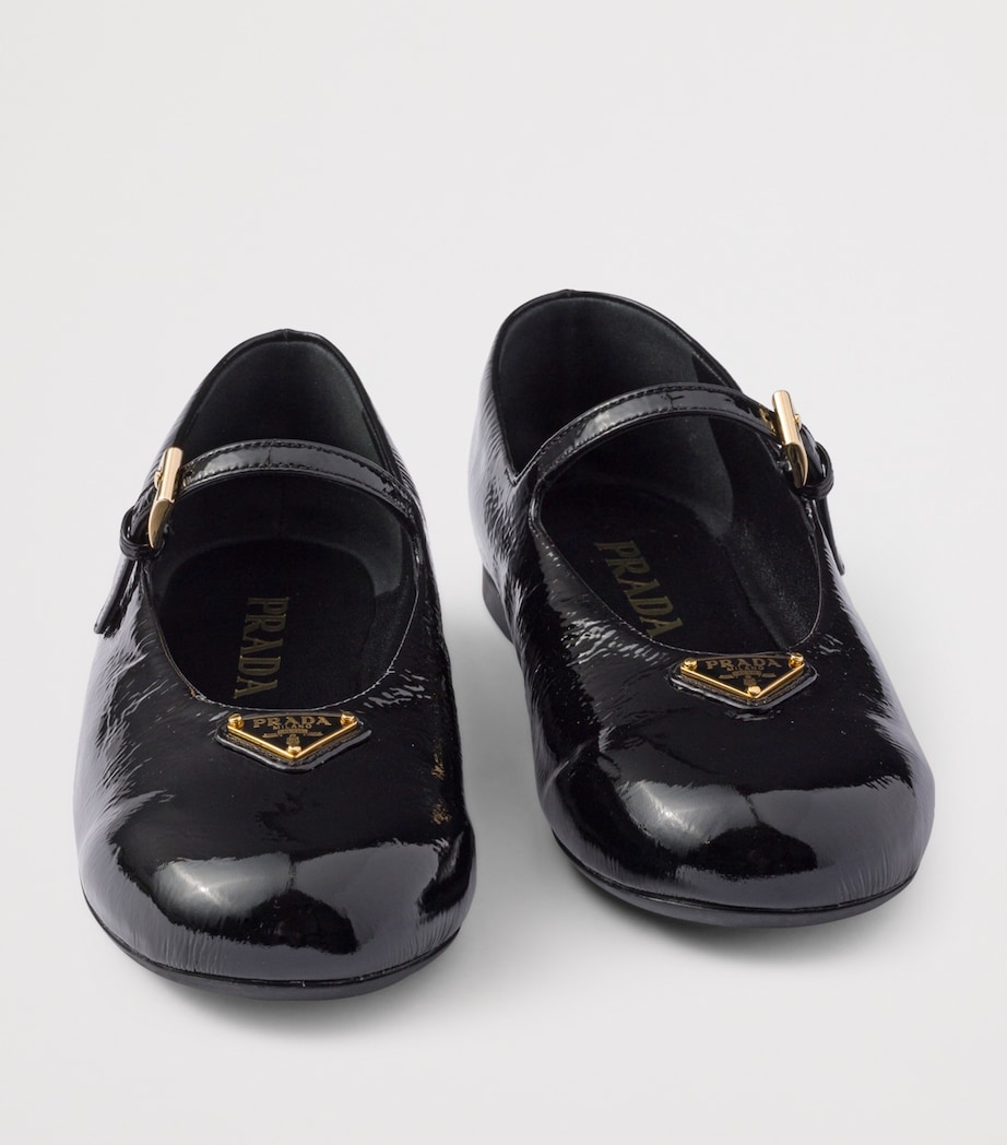 Prada Patent Leather Triangle Ballet Flats Black Image 5