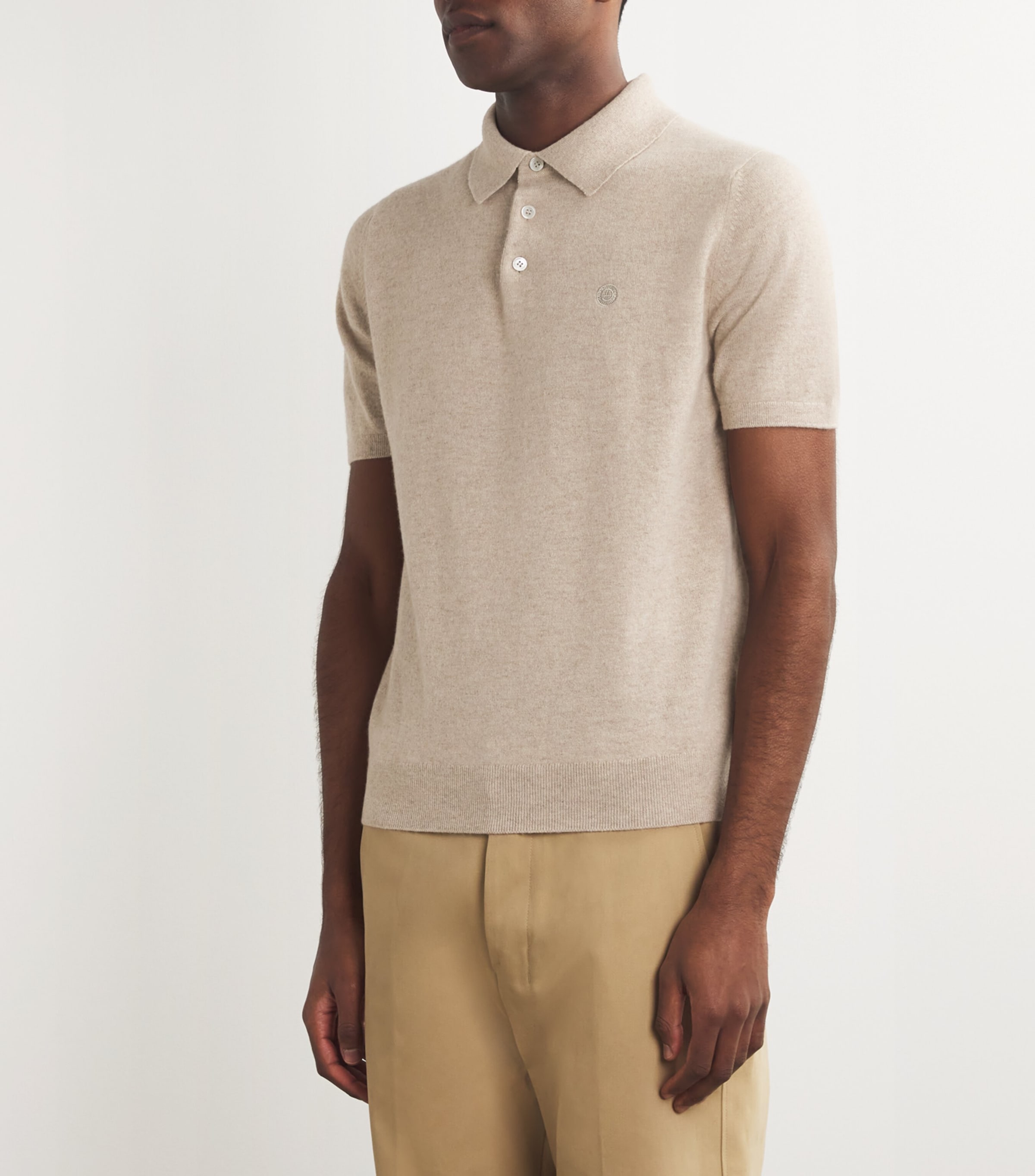 Cashmere Polo Shirt DARK MEDIUM DYED Image 3