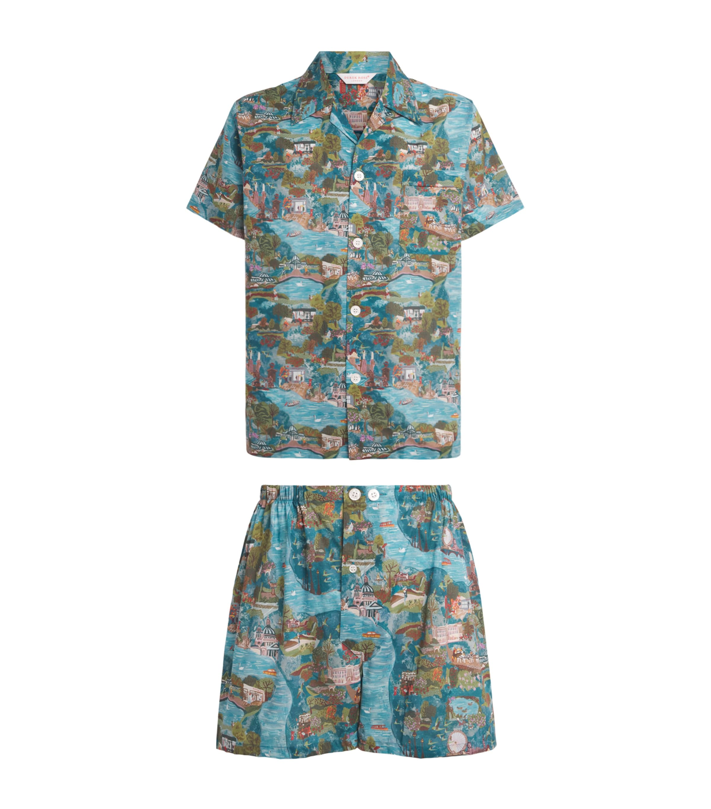 Derek Rose Mens Cotton Ledbury Pyjama Set Mul Image 1