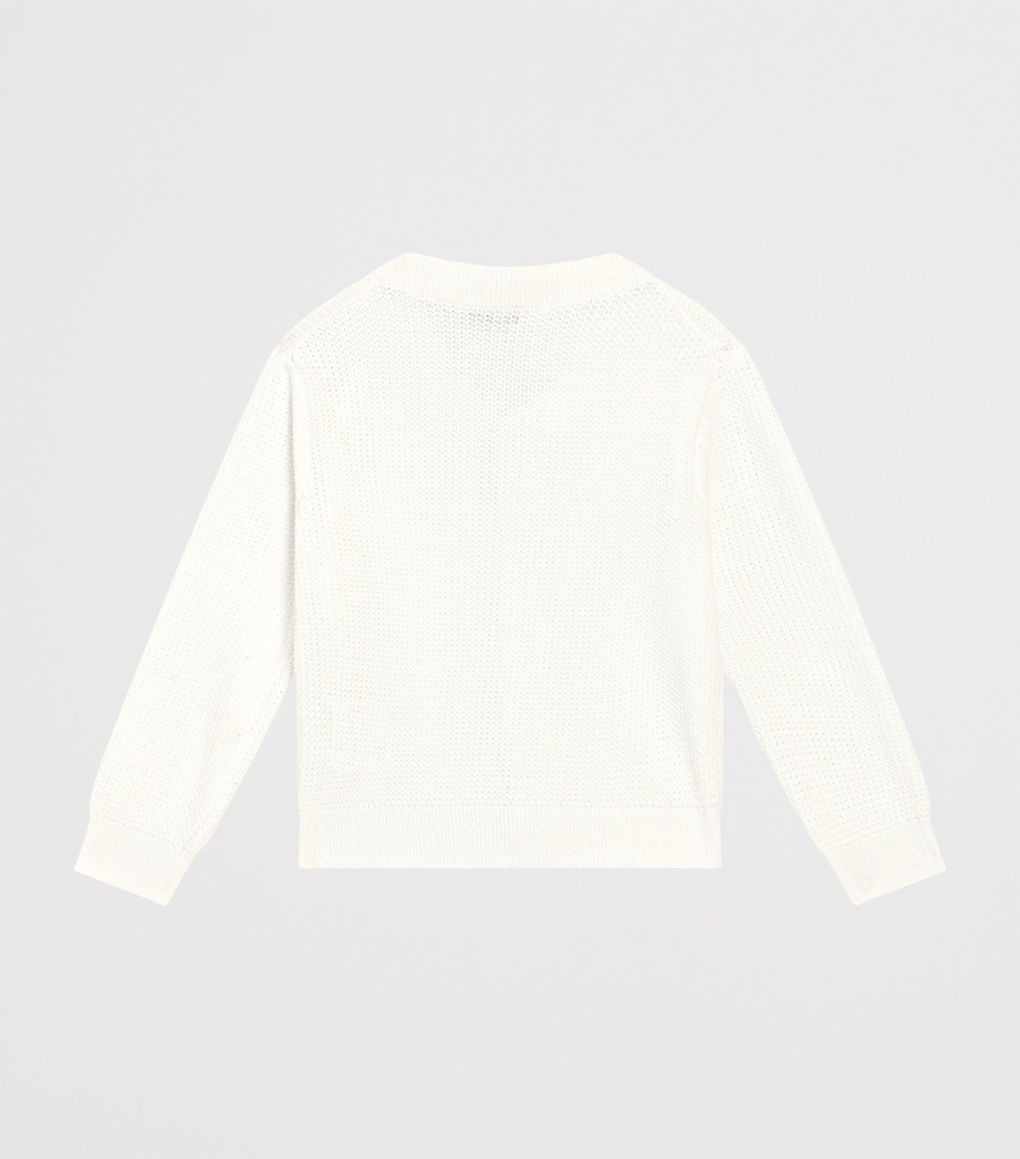 Dolce&Gabbana Kids Cotton Knitted Cardigan (3-30 Months) White Image 2