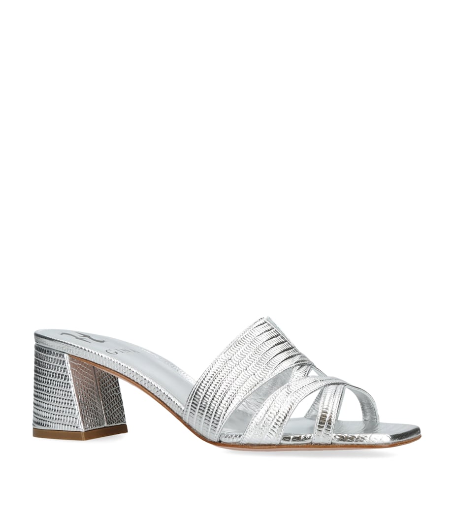 Lugano Heeled Mules 50 SILVER Image 3